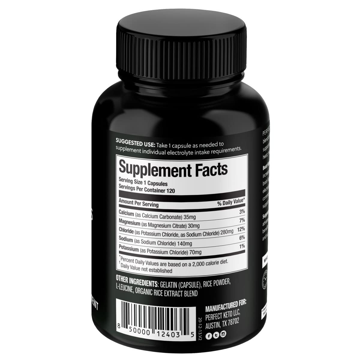 Foto 7 pulgar | Suplemento Electrolítico Perfect Keto Electrolytes 120 Cápsulas - Venta Internacional.