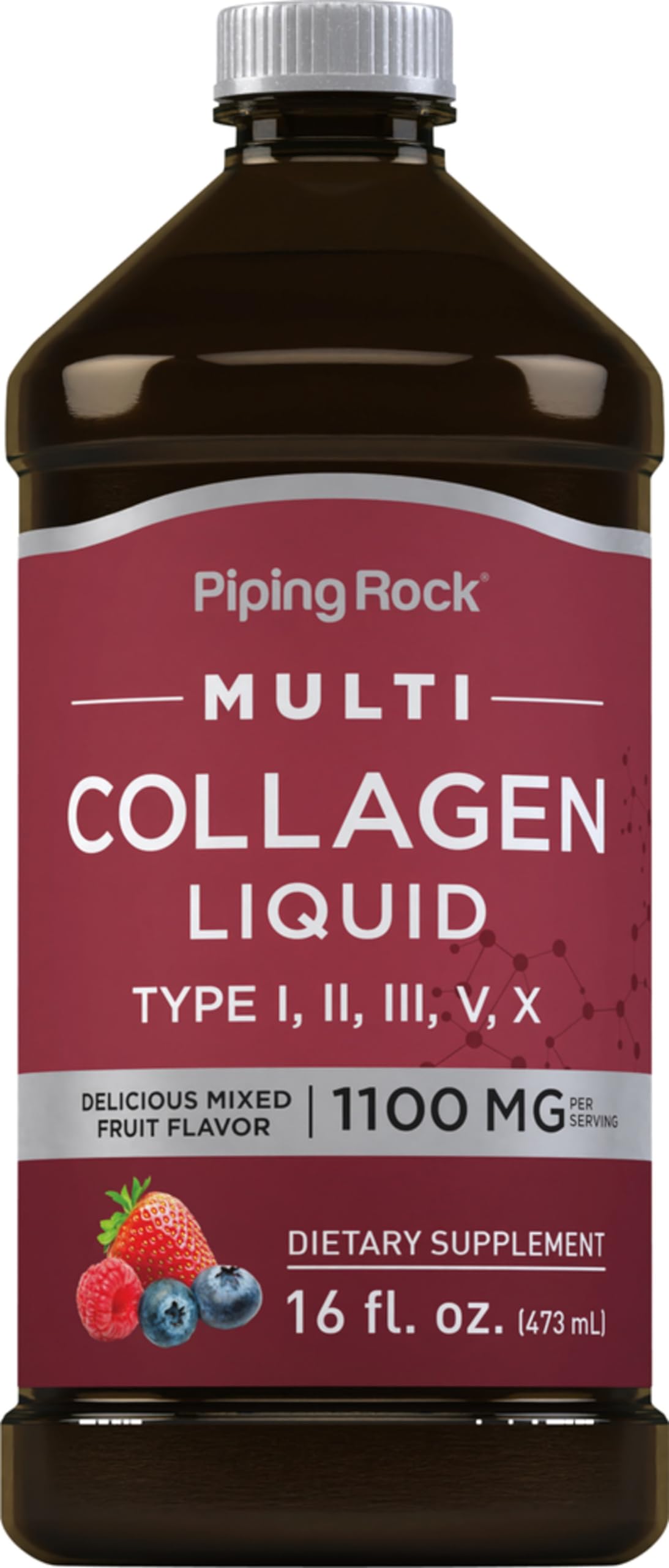 Foto 2 pulgar | Suplemento De Colágeno Líquido Piping Rock 473 Ml 1100 Mg Con Vitamina C - Venta Internacional.