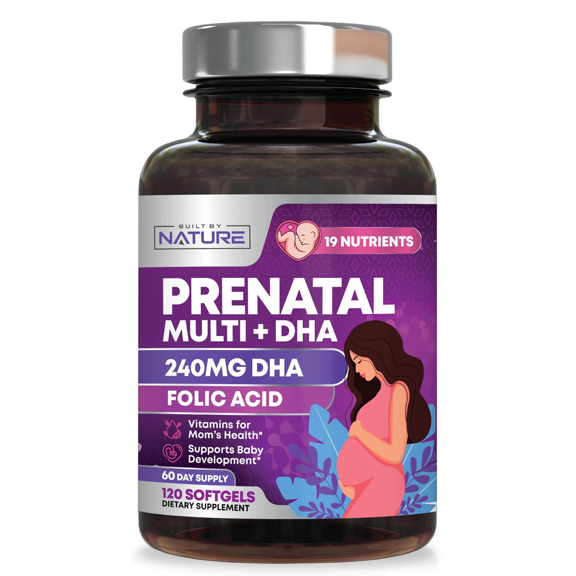 Foto 1 | Vitaminas Prenatales Elaboradas Por La Naturaleza Con Dha Y Ácido Fólico 120 Cápsulas Blandas - Venta Internacional.