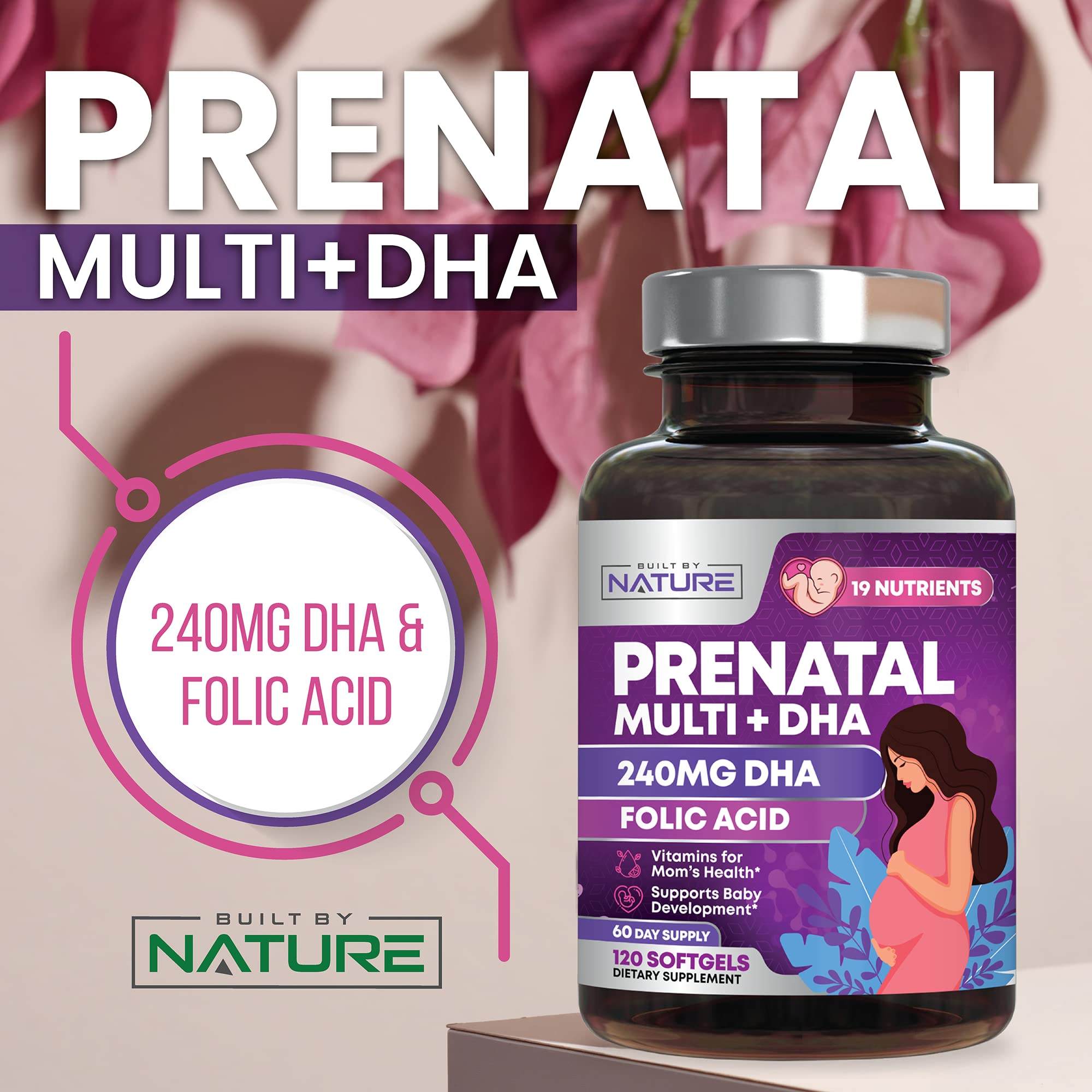 Foto 3 pulgar | Vitaminas Prenatales Elaboradas Por La Naturaleza Con Dha Y Ácido Fólico 120 Cápsulas Blandas - Venta Internacional.