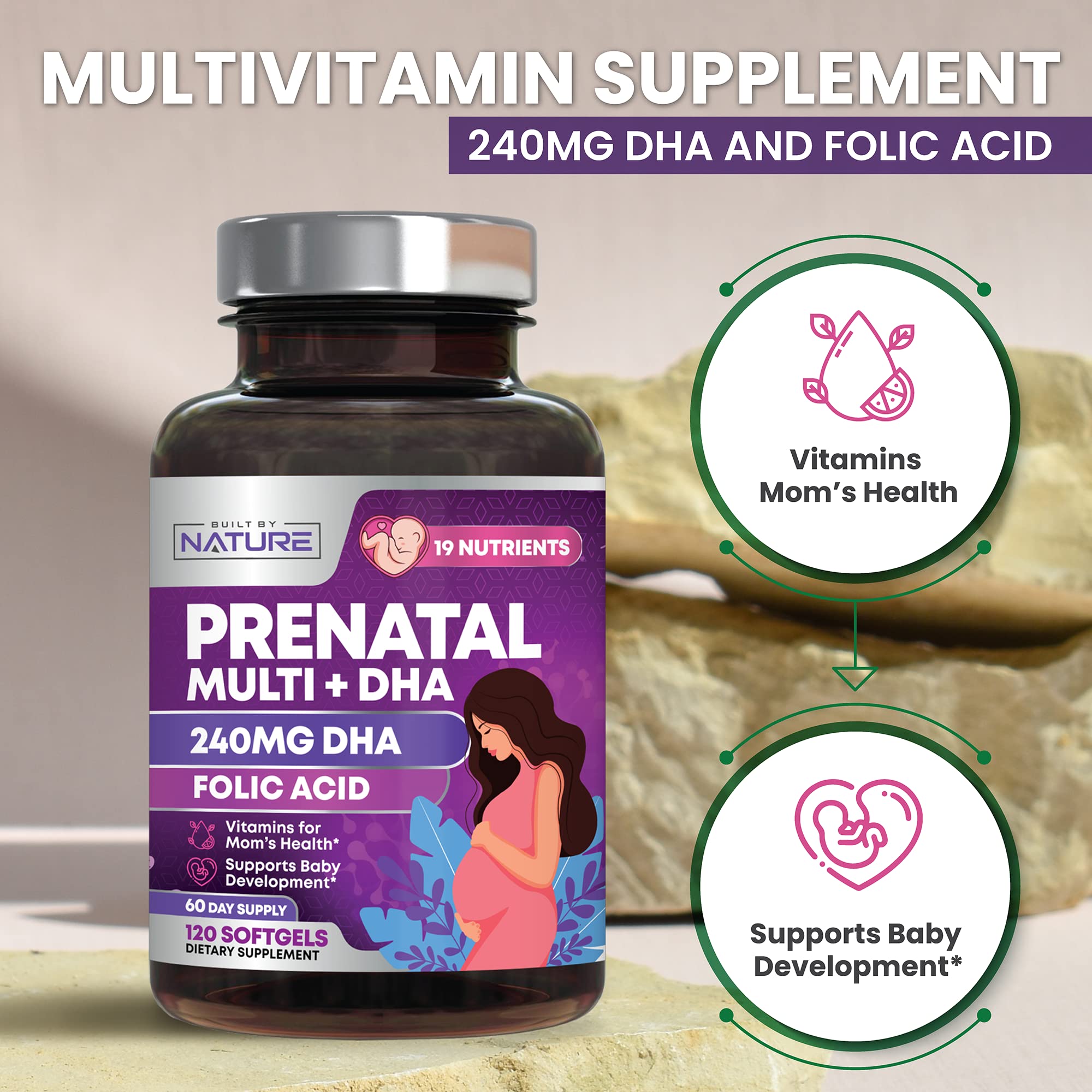 Foto 6 pulgar | Vitaminas Prenatales Elaboradas Por La Naturaleza Con Dha Y Ácido Fólico 120 Cápsulas Blandas - Venta Internacional.