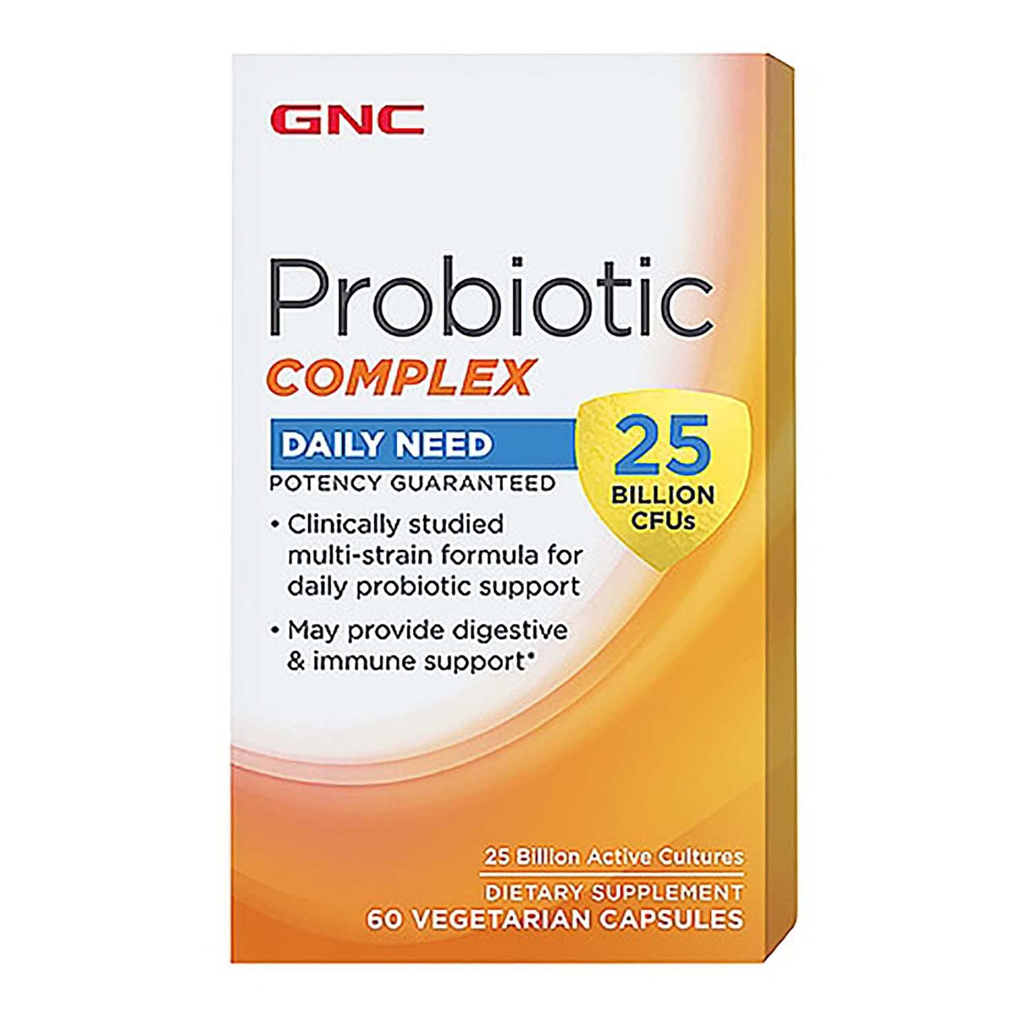 Foto 2 pulgar | Complejo Probiótico Gnc 25 Mil Millones De Cfu 60 Cápsulas - Venta Internacional.