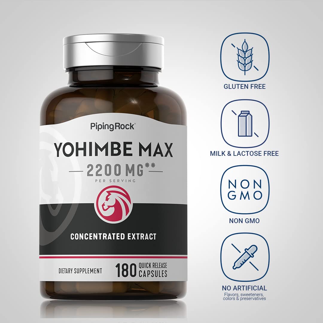 Foto 3 | Suplementos Piping Rock Yohimbe 2200 Mg 180 Cápsulas Para Hombres - Venta Internacional.