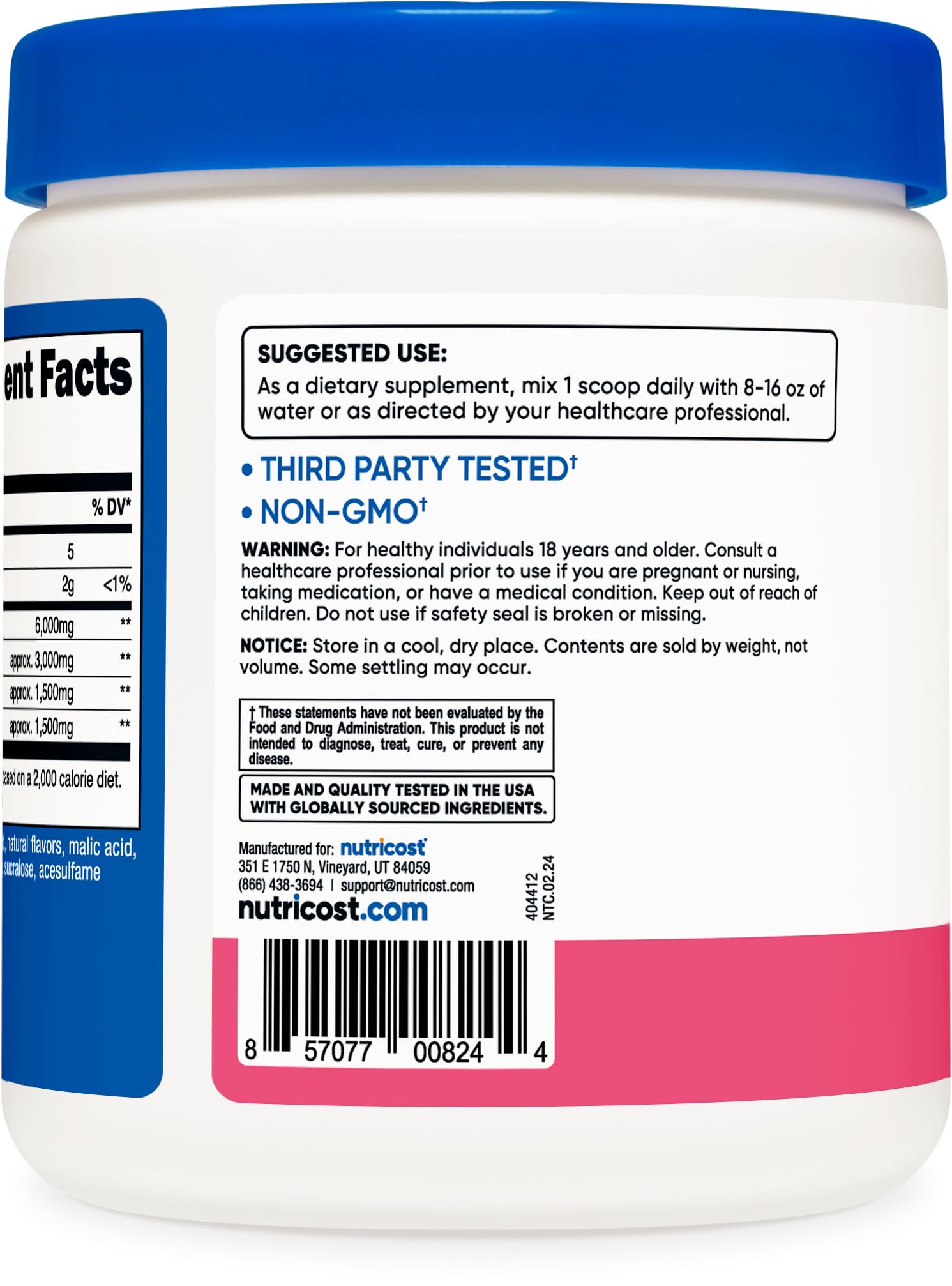 Foto 5 pulgar | Nutricost Bcaa En Polvo 2:1:1 (limonada De Frambuesa  30 Porciones) - Venta Internacional.