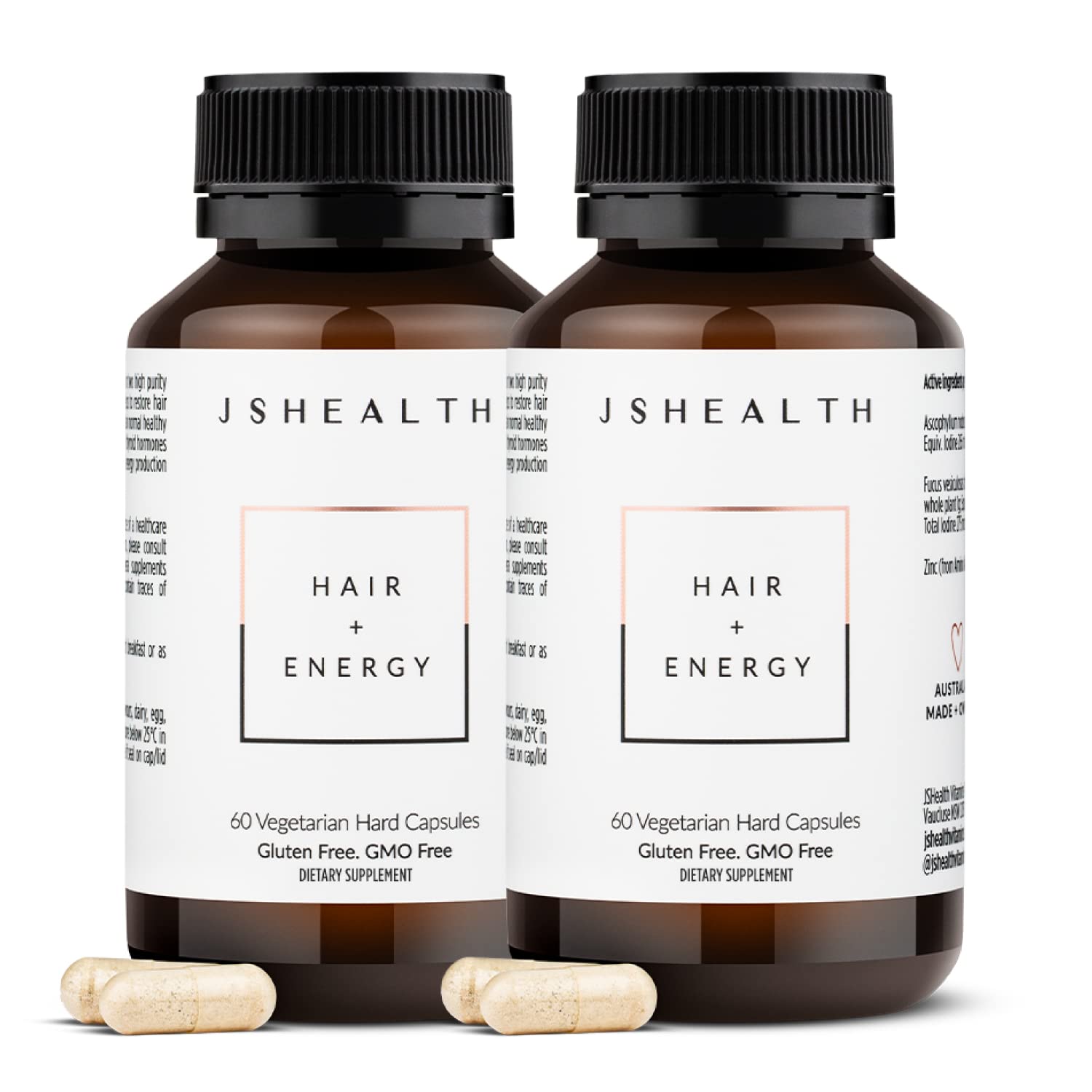 Foto 2 pulgar | Suplemento Jshealth Vitamins Hair + Energy 60 Cápsulas X 2 - Venta Internacional.