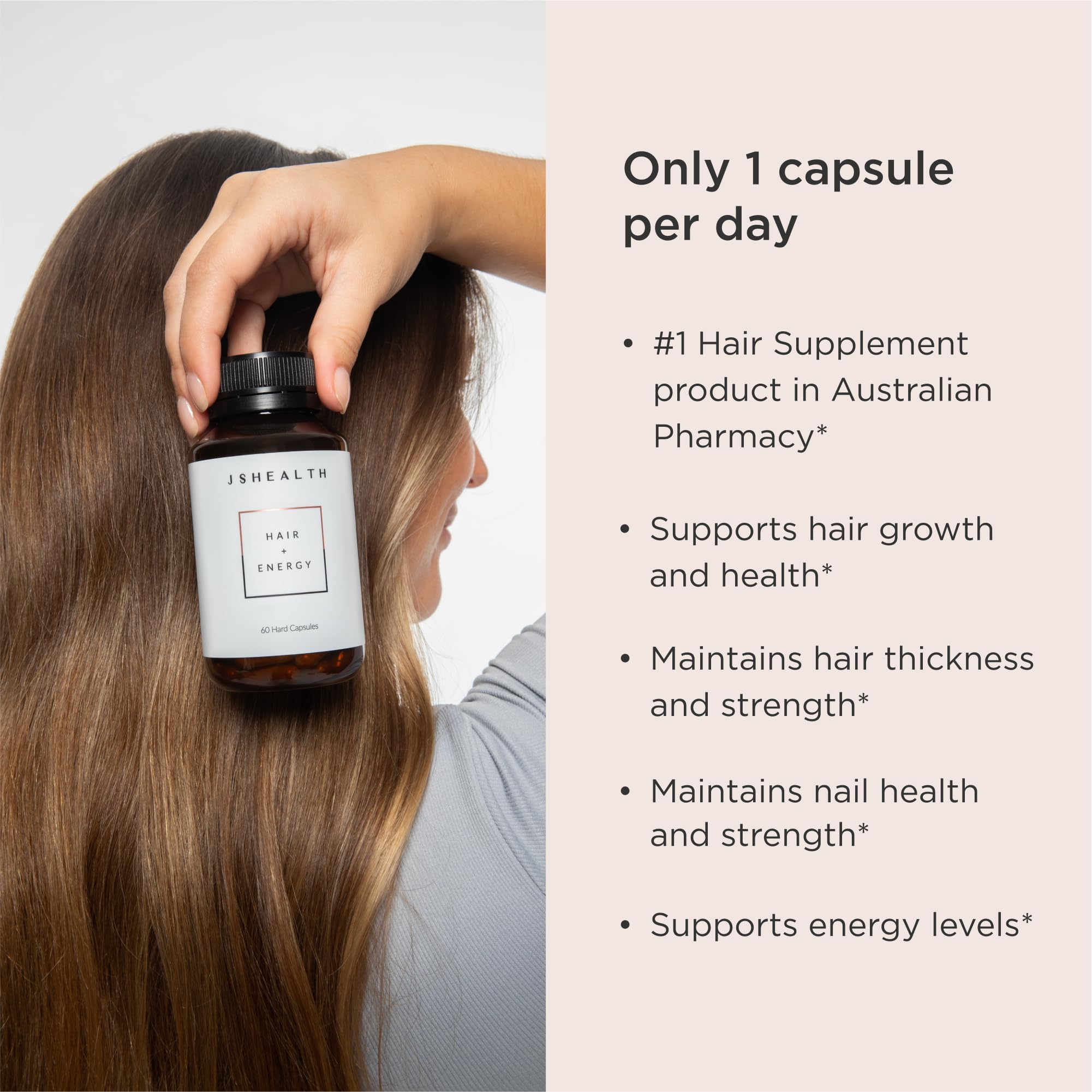 Foto 2 | Suplemento Jshealth Vitamins Hair + Energy 60 Cápsulas X 2 - Venta Internacional.