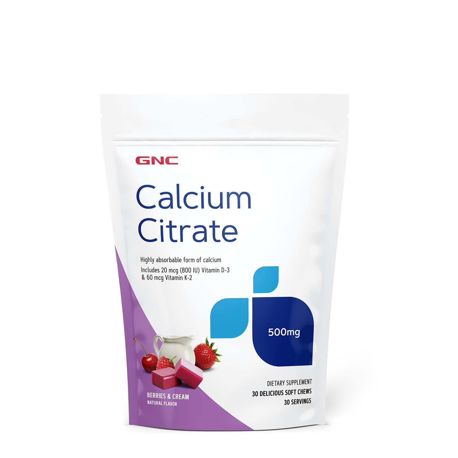 Foto 2 pulgar | Masticables Blandos Con Citrato De Calcio Gnc 500 Mg Con Vitamina D-3 Y K-2 - Venta Internacional.