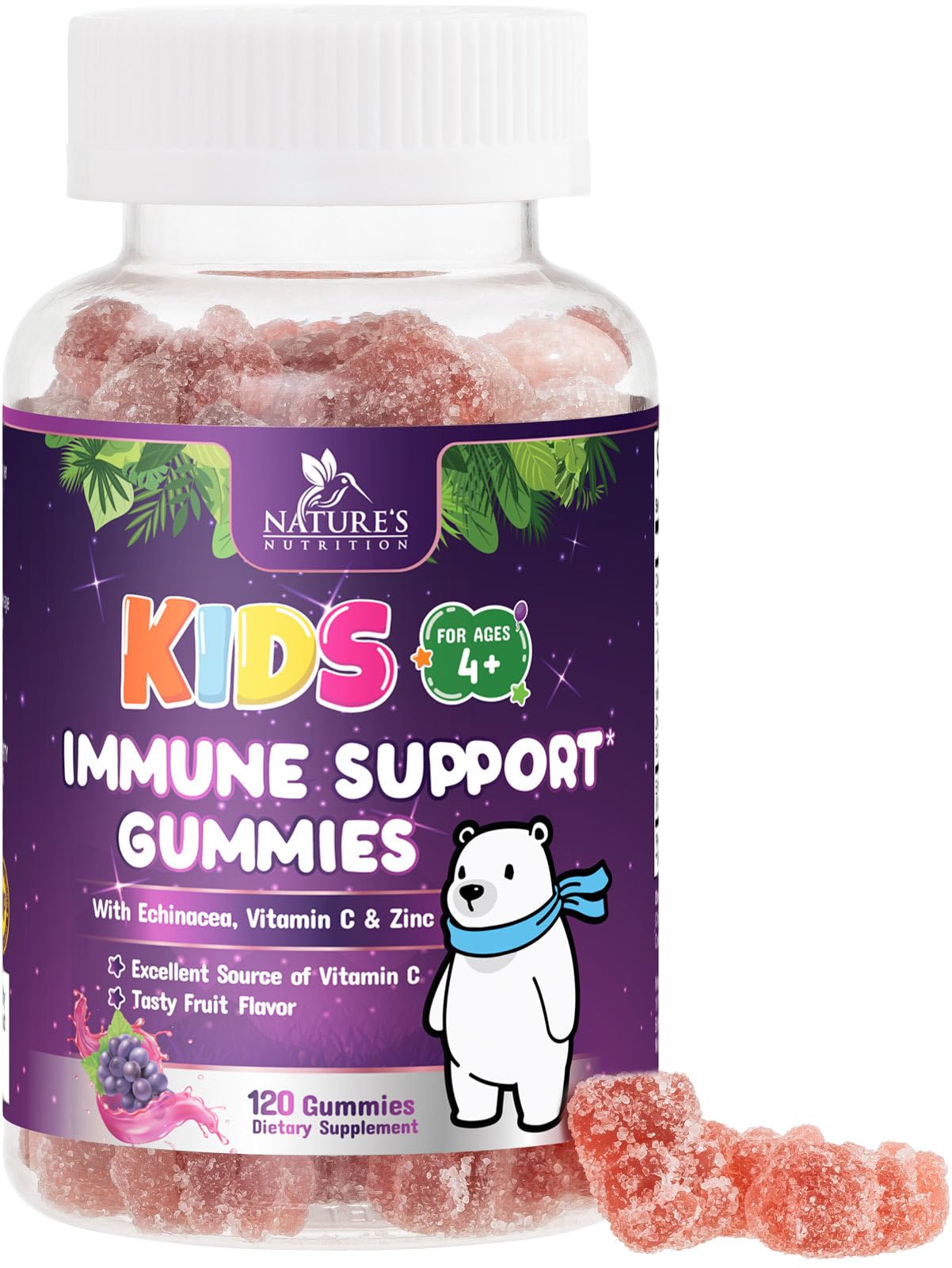Foto 2 pulgar | Gomitas Immune Support Kids Nature's Nutrition Vitamina C 120 - Venta Internacional.