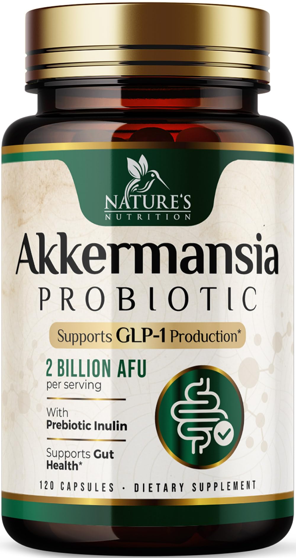 Foto 2 pulgar | Suplemento Nature's Nutrition Glp-1 Akkermansia 2b Afu 120 Cápsulas - Venta Internacional.