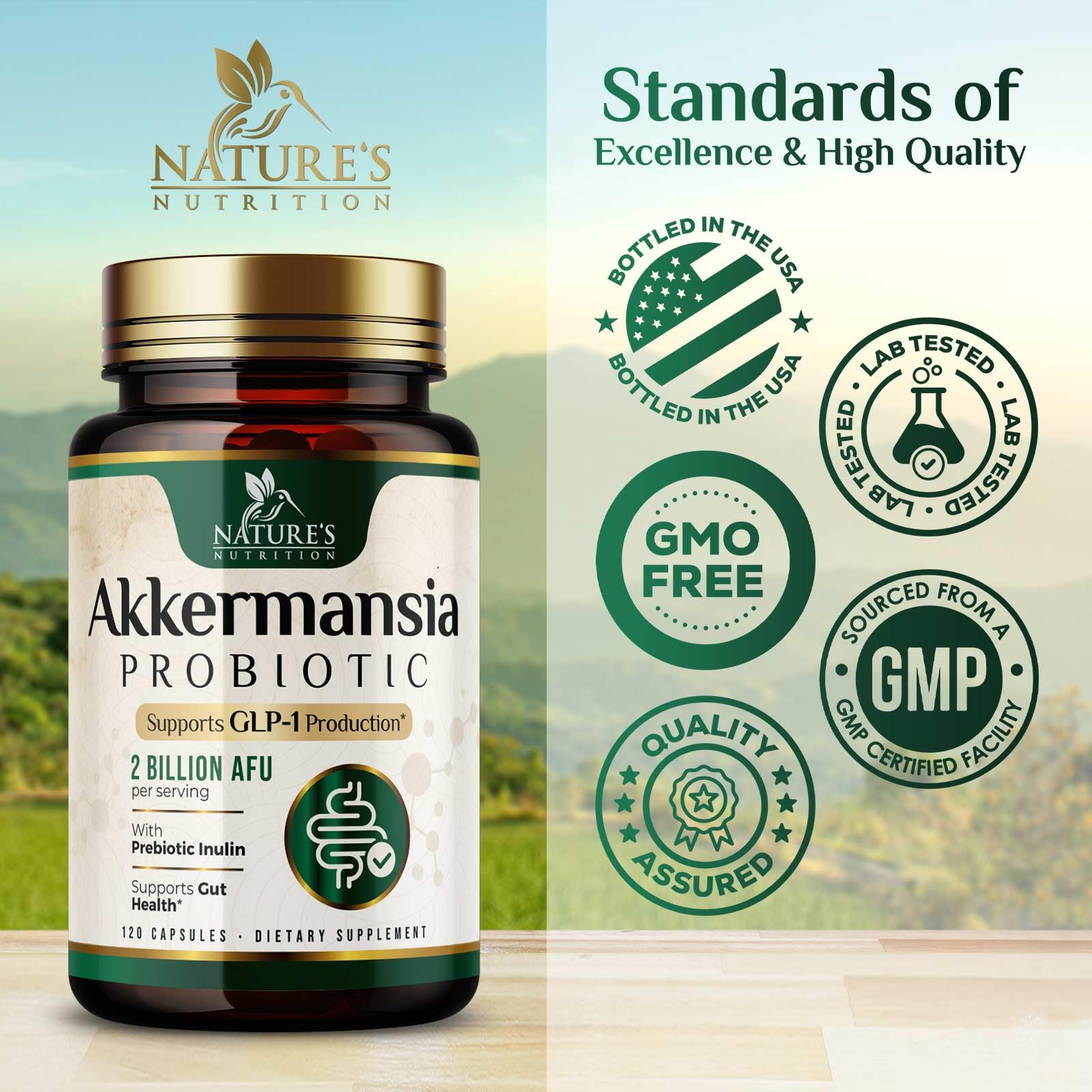 Foto 5 pulgar | Suplemento Nature's Nutrition Glp-1 Akkermansia 2b Afu 120 Cápsulas - Venta Internacional.