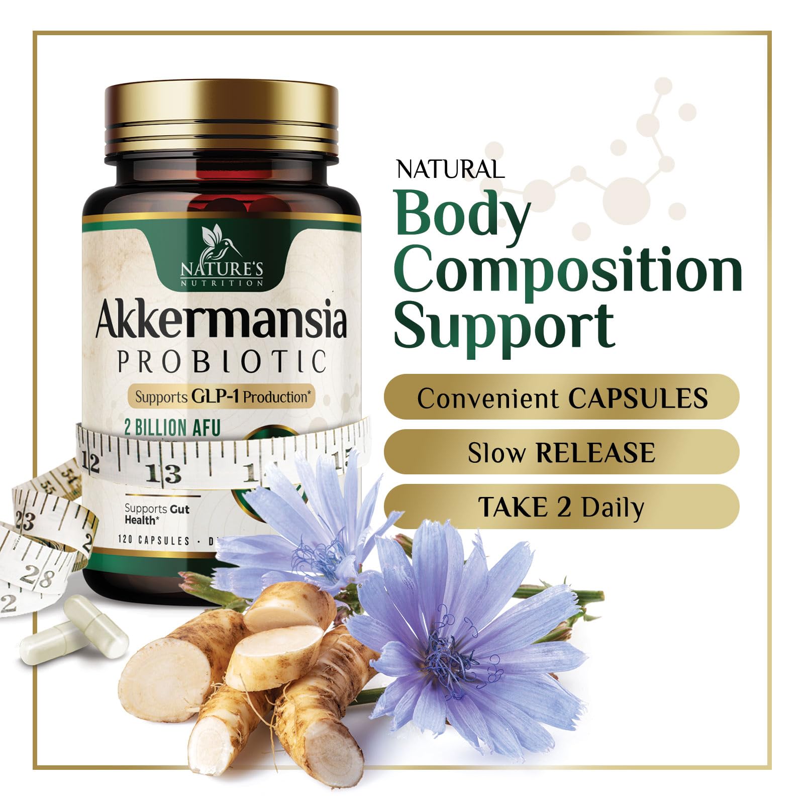Foto 6 | Suplemento Nature's Nutrition Glp-1 Akkermansia 2b Afu 120 Cápsulas - Venta Internacional.