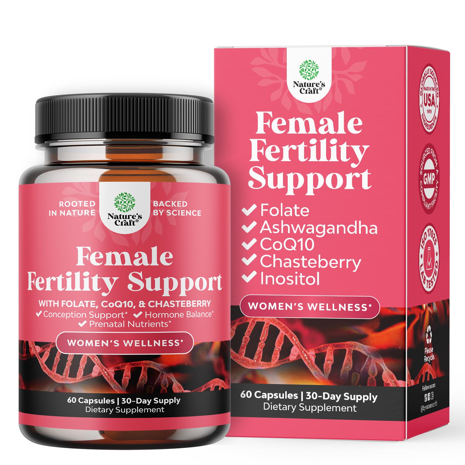Foto 2 pulgar | Suplemento De Fertilidad Natures Craft Para Mujeres Con Tratamiento Prenatal - Venta Internacional.