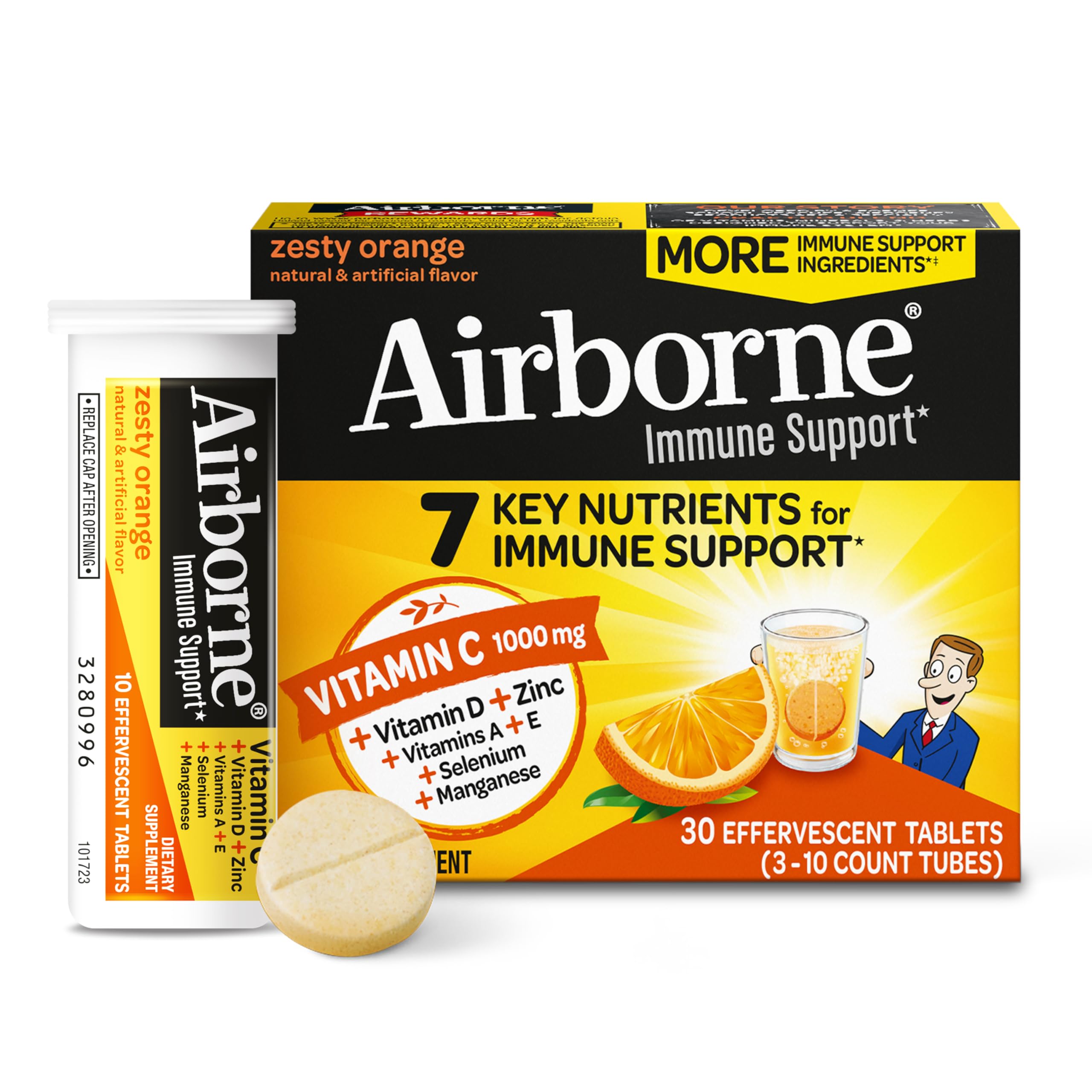Foto 1 | Tabletas Efervescentes Airborne De 1000 Mg De Vitamina C Con Zinc - Venta Internacional.