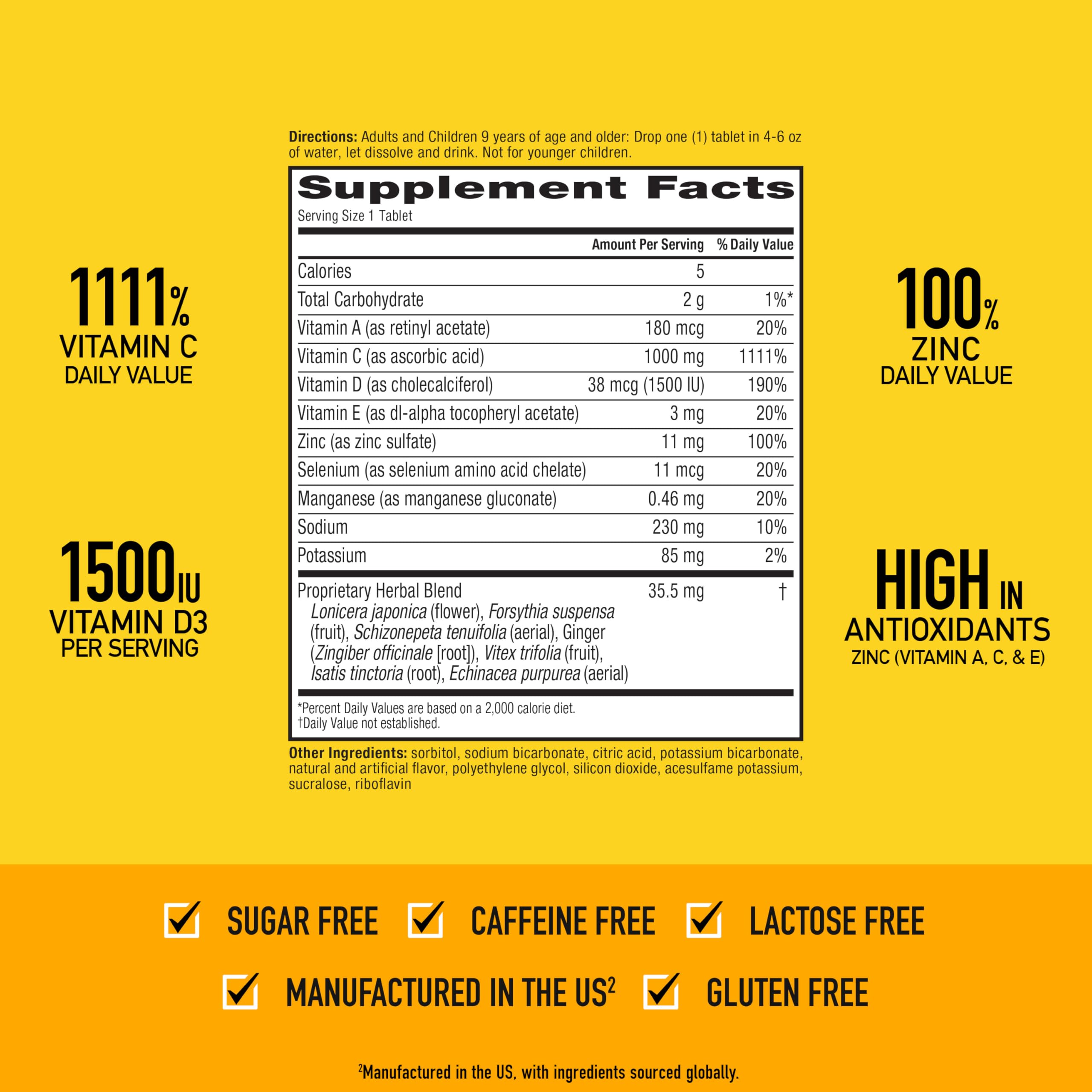 Foto 4 | Tabletas Efervescentes Airborne De 1000 Mg De Vitamina C Con Zinc - Venta Internacional.