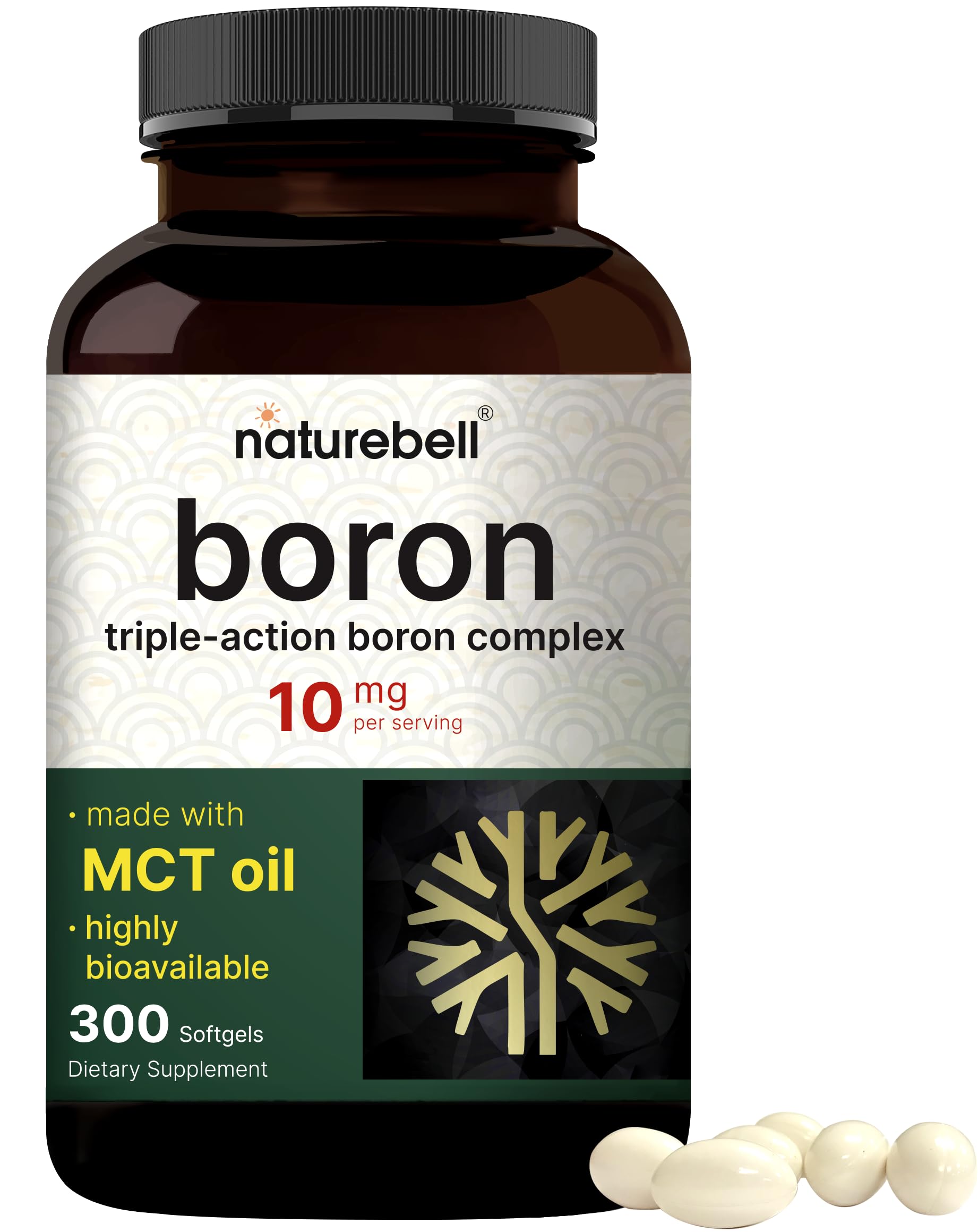 Foto 2 pulgar | Suplemento Naturebell Boron 10 Mg 300 Cápsulas Blandas Con Aceite Mct - Venta Internacional.