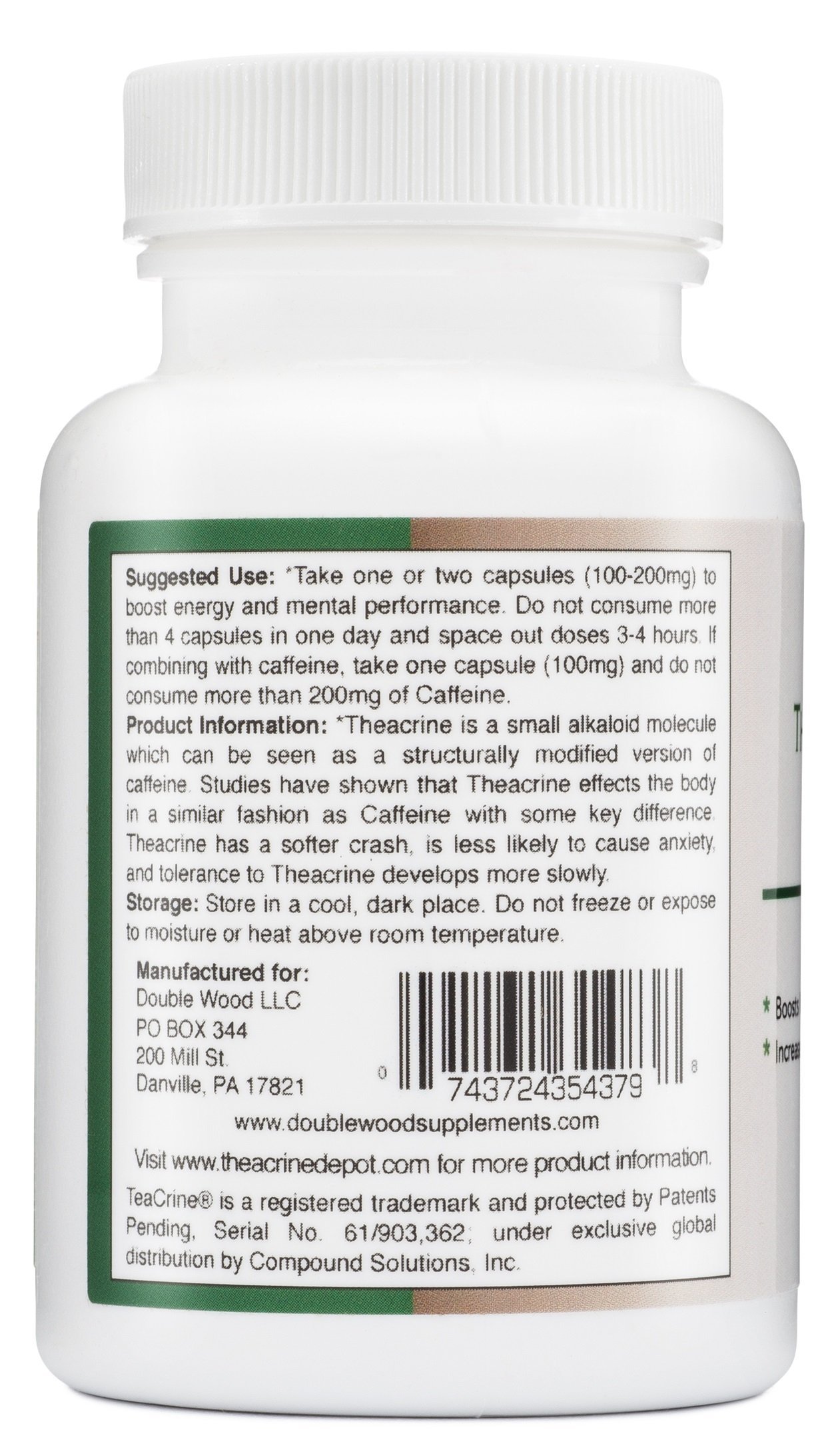 Foto 4 pulgar | Suplemento Double Wood Supplements Theacrine 100 Mg 60 Cápsulas - Venta Internacional.