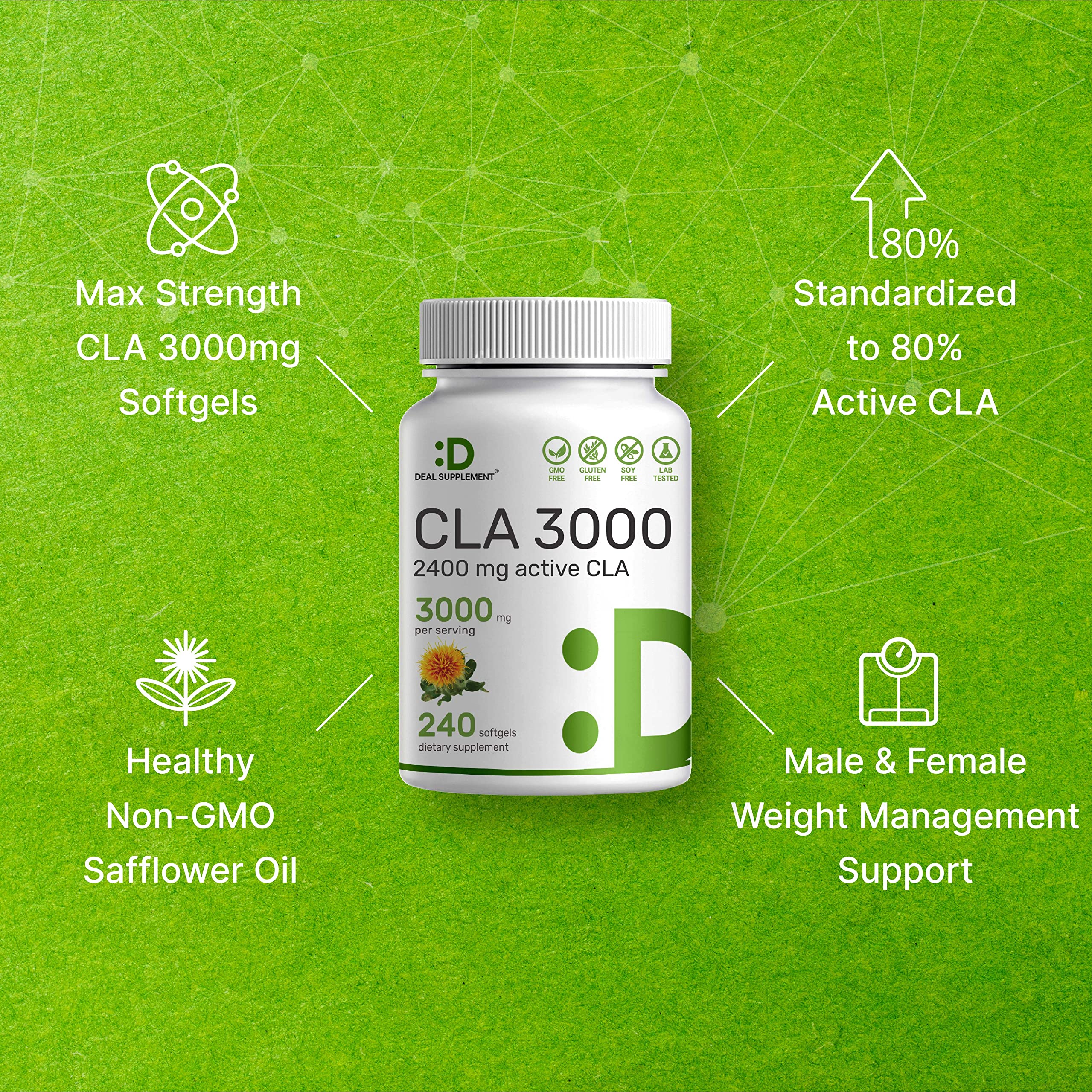 Foto 5 pulgar | Supplement Deal Supplement Ultra Strength Cla 3000 Mg 240 Cápsulas Blandas - Venta Internacional.