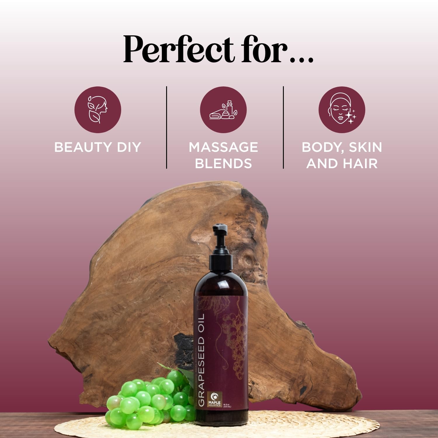 Foto 3 pulgar | Aceite De Semilla De Uva Maple Holistics Prensado En Frío Para La Piel Del Cabello - Venta Internacional.