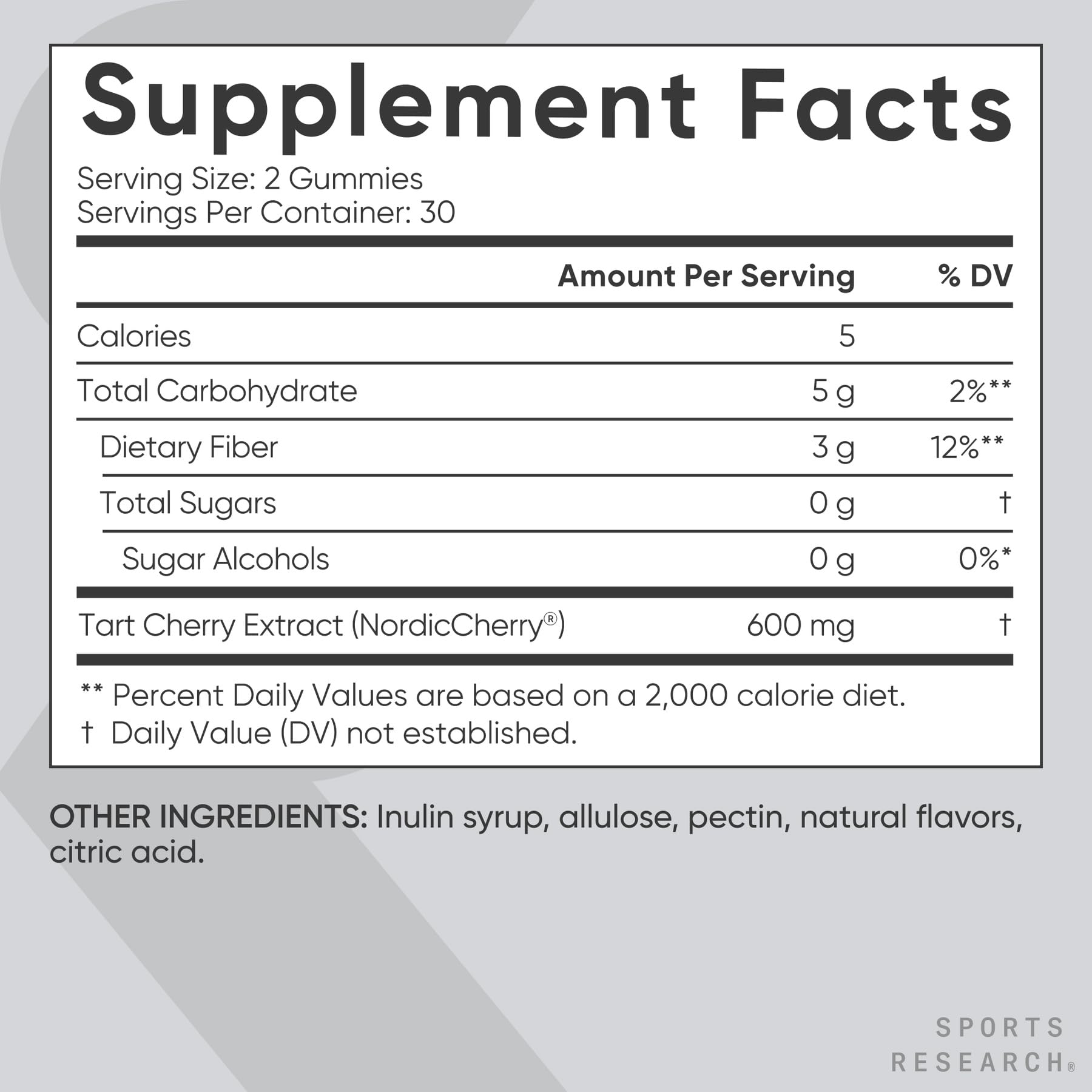 Foto 6 pulgar | Gomita De Cereza Para Tarta Supplements Sports Research  600 Mg  60 Unidades - Venta Internacional.