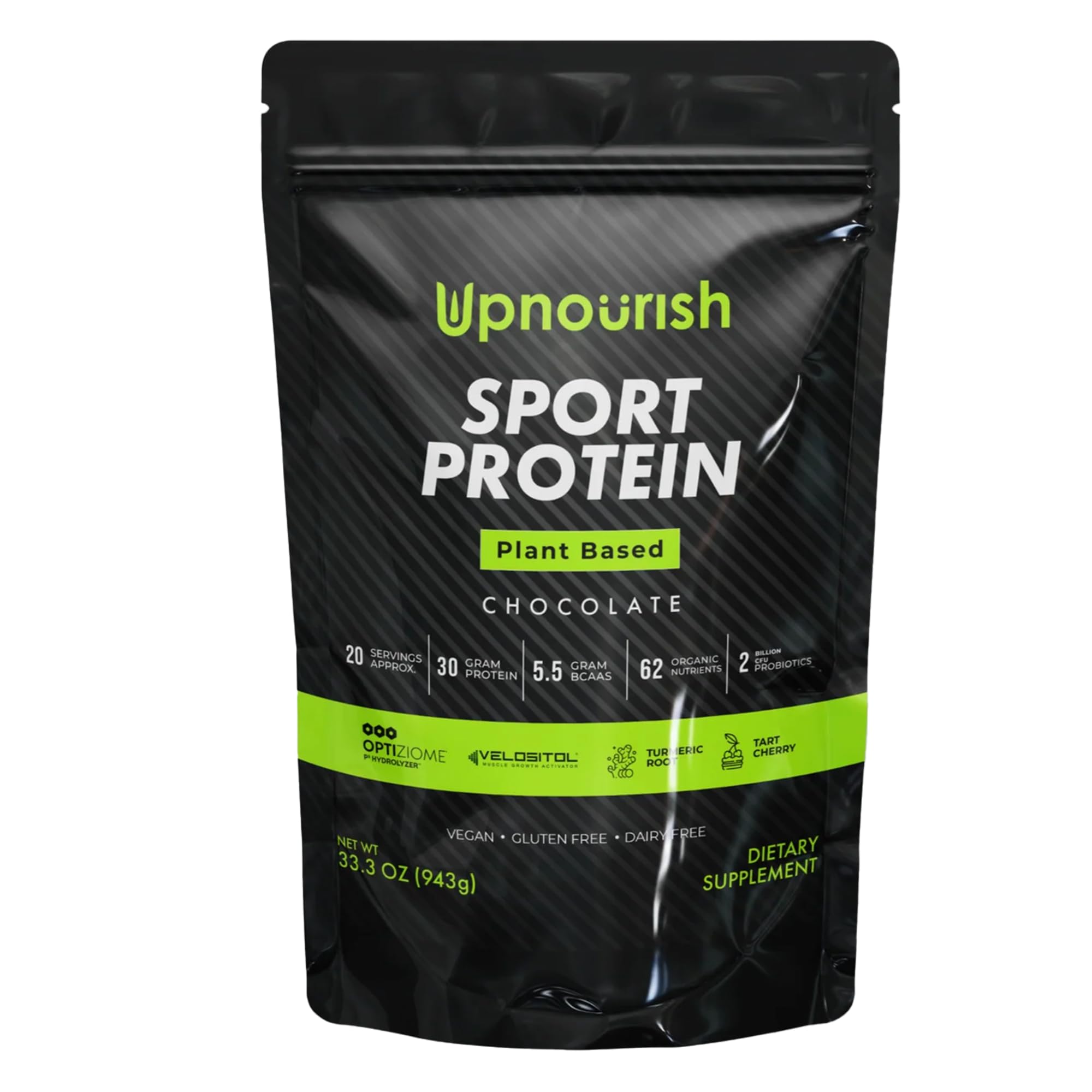 Foto 1 | Proteína En Polvo Upnourish Vegan Sport Chocolate 20 Porciones 600 G - Venta Internacional.