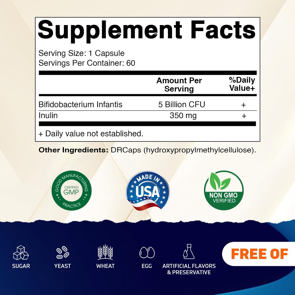 Foto 3 pulgar | Suplemento Vitamínico Bifidobacterium Infantis 5b Cfu 60 Cápsulas - Venta Internacional.