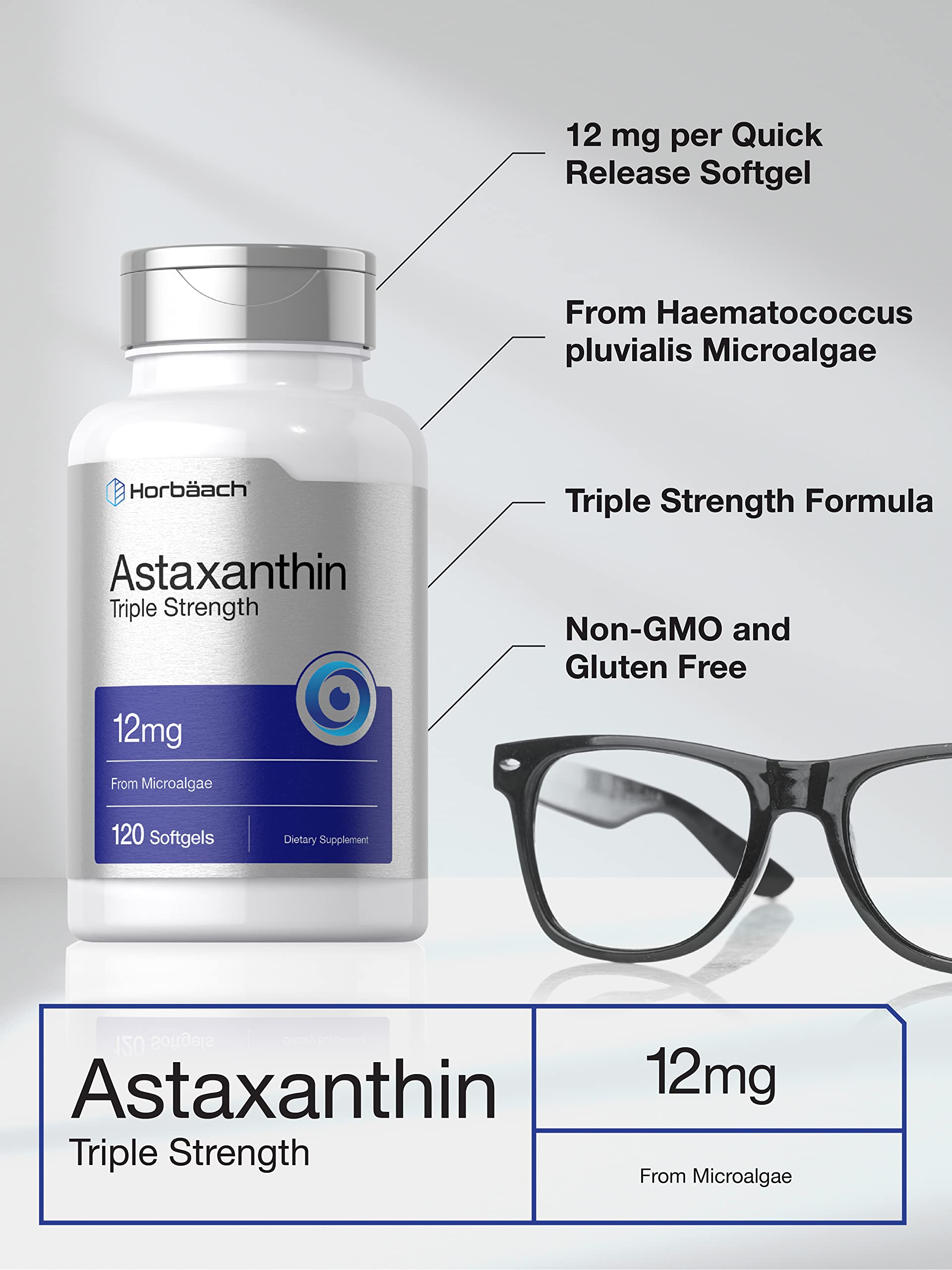 Foto 3 | Suplemento Horbaach De Astaxantina  12 Mg  120 Cápsulas Blandas  Triple Concentración - Venta Internacional.