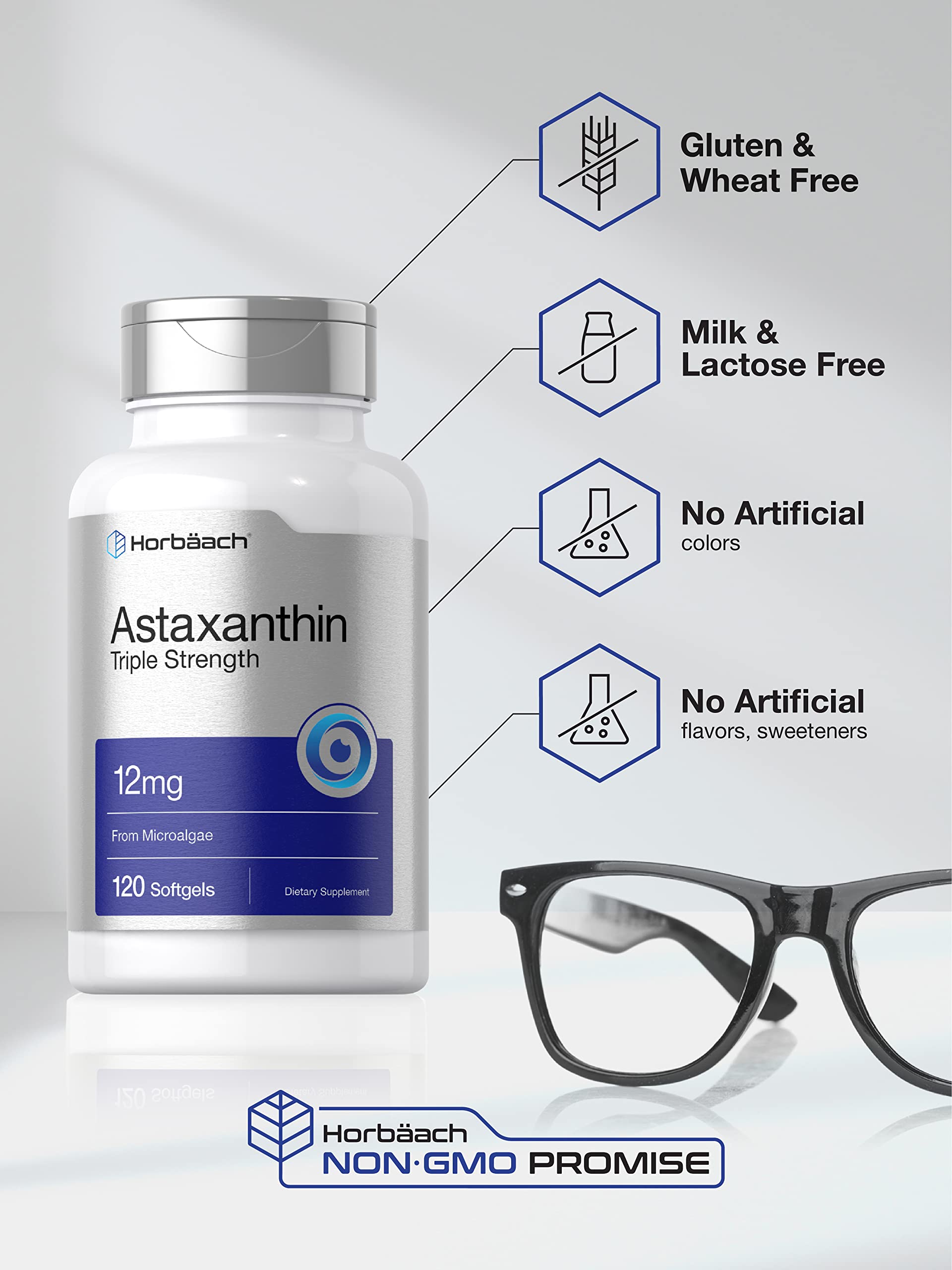 Foto 4 | Suplemento Horbaach De Astaxantina  12 Mg  120 Cápsulas Blandas  Triple Concentración - Venta Internacional.