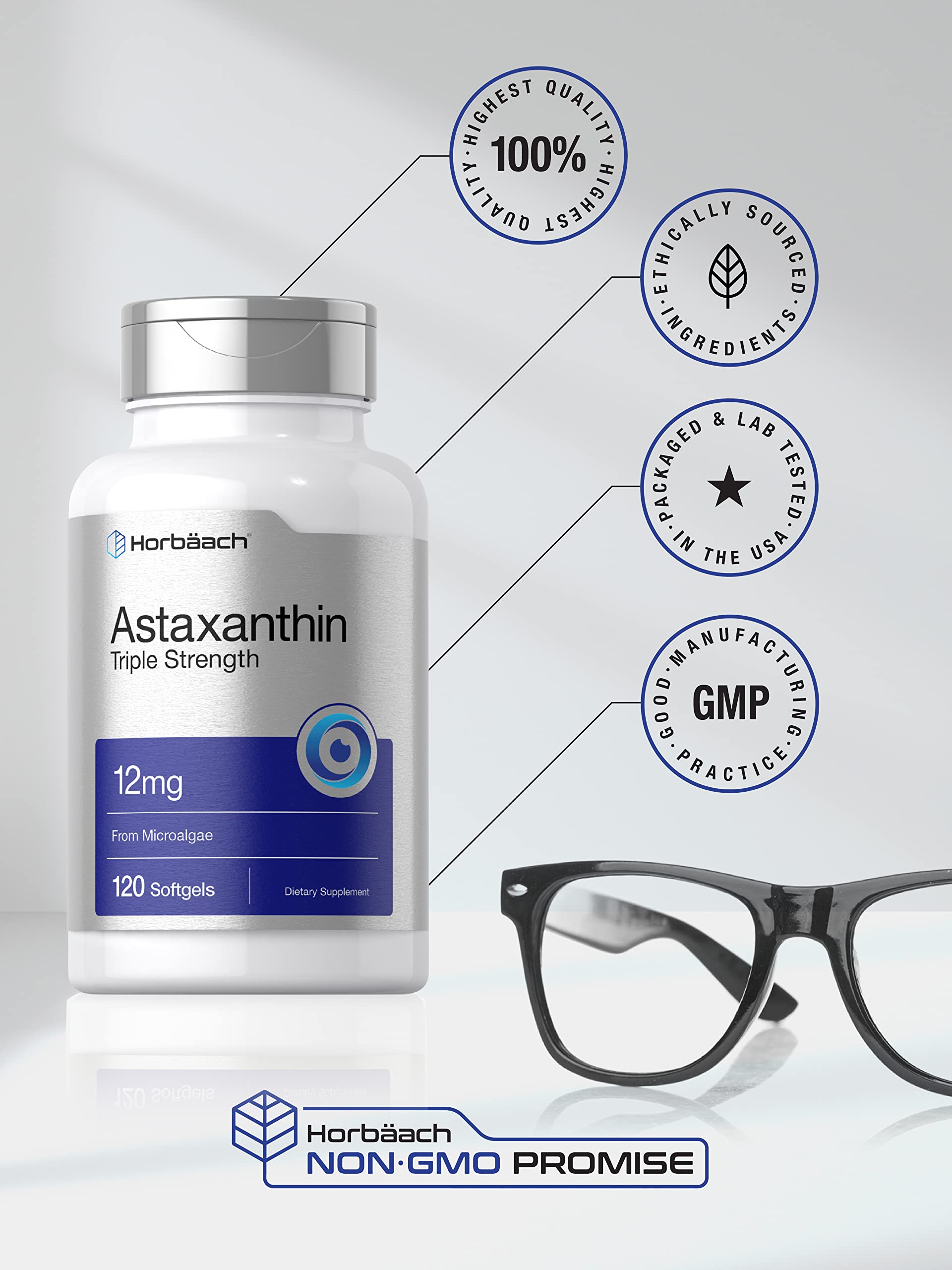 Foto 5 | Suplemento Horbaach De Astaxantina  12 Mg  120 Cápsulas Blandas  Triple Concentración - Venta Internacional.