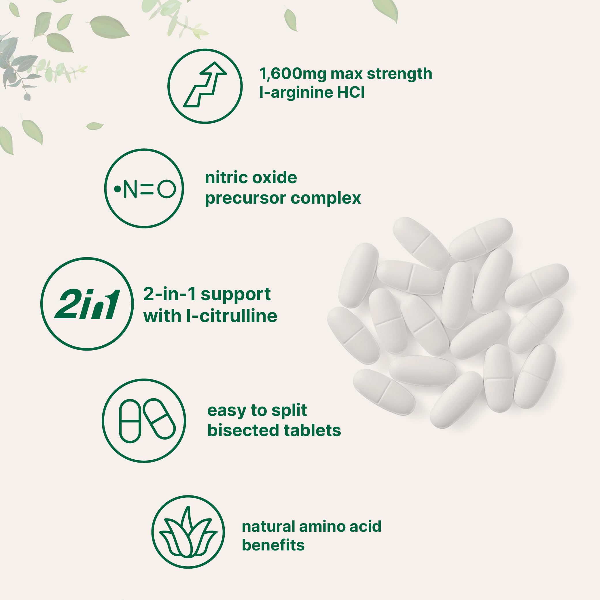 Foto 4 pulgar | Suplemento De Microingredientes L-arginina 1600 Mg Con L-citrulina - Venta Internacional.