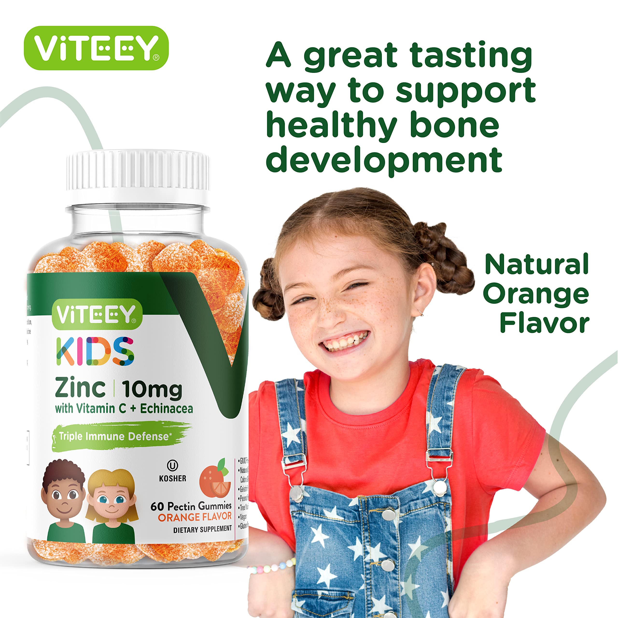 Foto 7 pulgar | Complementa Las Gomitas Viteey Zinc For Kids De 10 Mg Con Vitamina C - Venta Internacional.