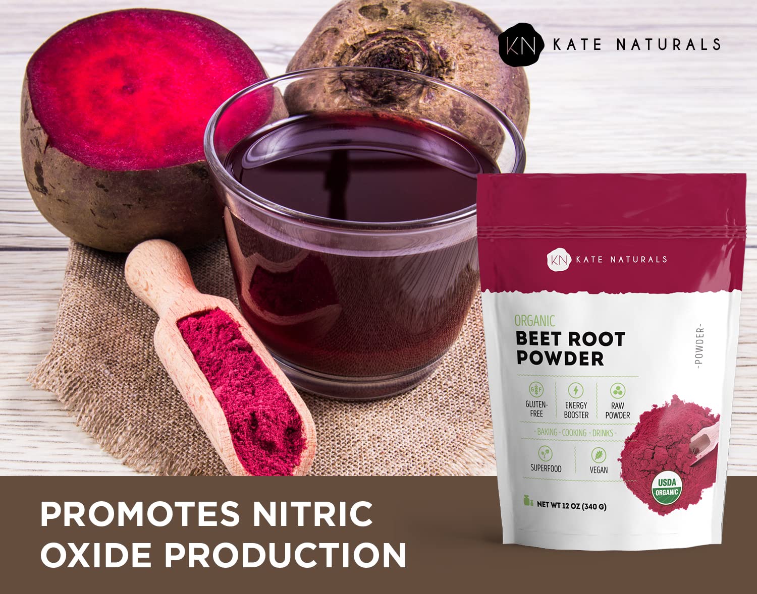 Foto 4 | Polvo De Raíz De Remolacha Kate Naturals Para Hornear Y Batidos  350 Ml - Venta Internacional.