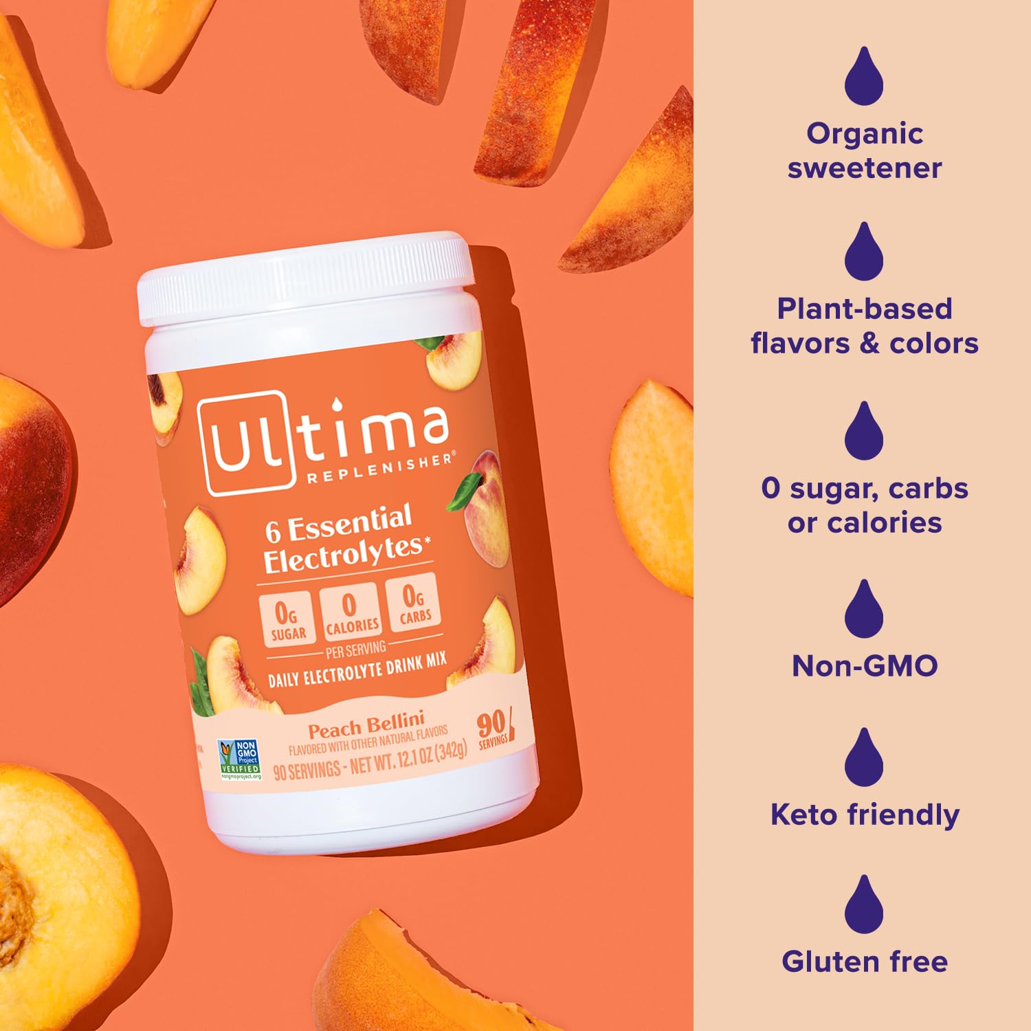 Foto 5 | Mezcla De Bebidas Electrolíticas Ultima Replenisher Moctini Peach  90 Unidades - Venta Internacional.