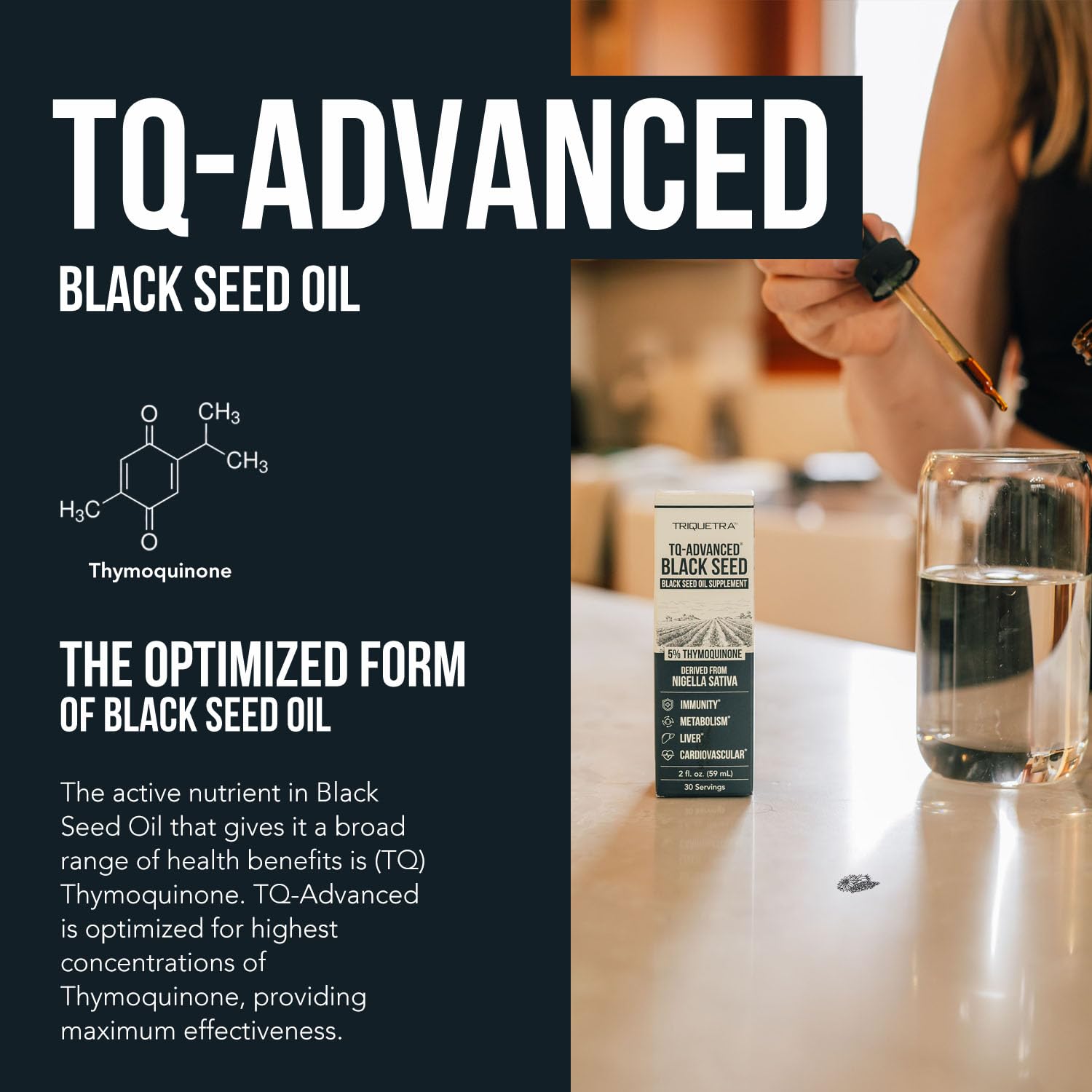Foto 2 | Aceite De Semillas Negras Triquetra Health 100 Ml Con 5% De Timoquinona Vegano - Venta Internacional.