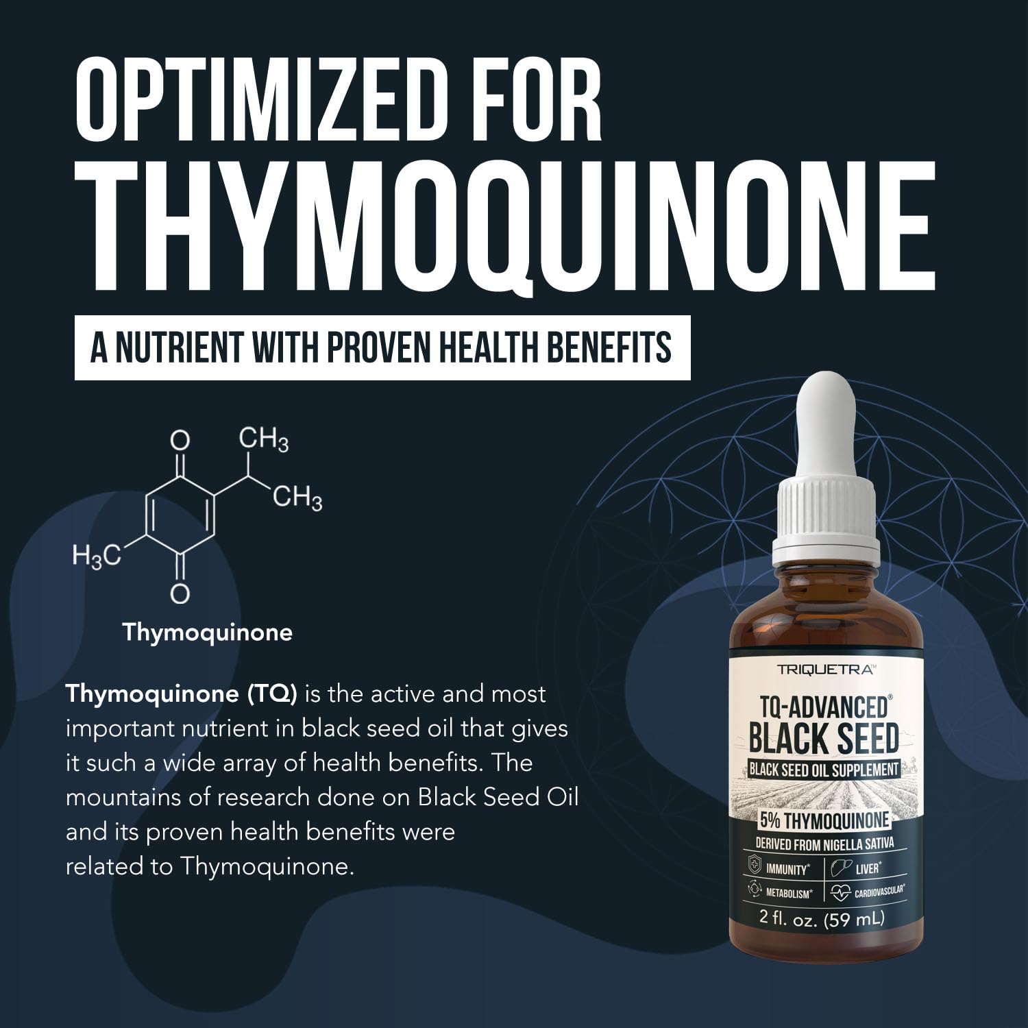 Foto 5 pulgar | Aceite De Semillas Negras Triquetra Health 100 Ml Con 5% De Timoquinona Vegano - Venta Internacional.