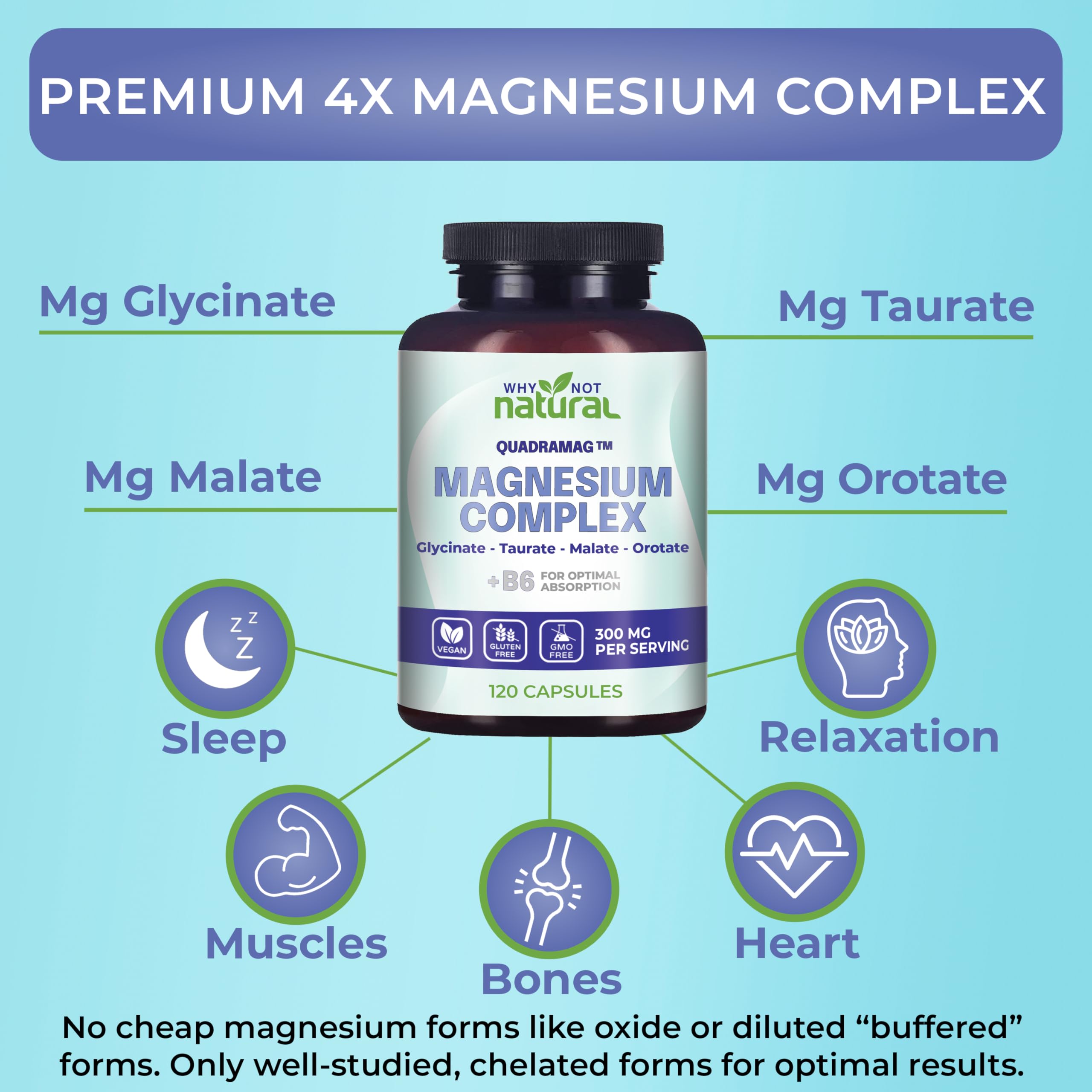 Foto 2 | Complementa El Complejo De Magnesio 4 En 1 Why Not Natural De 300 Mg - Venta Internacional.