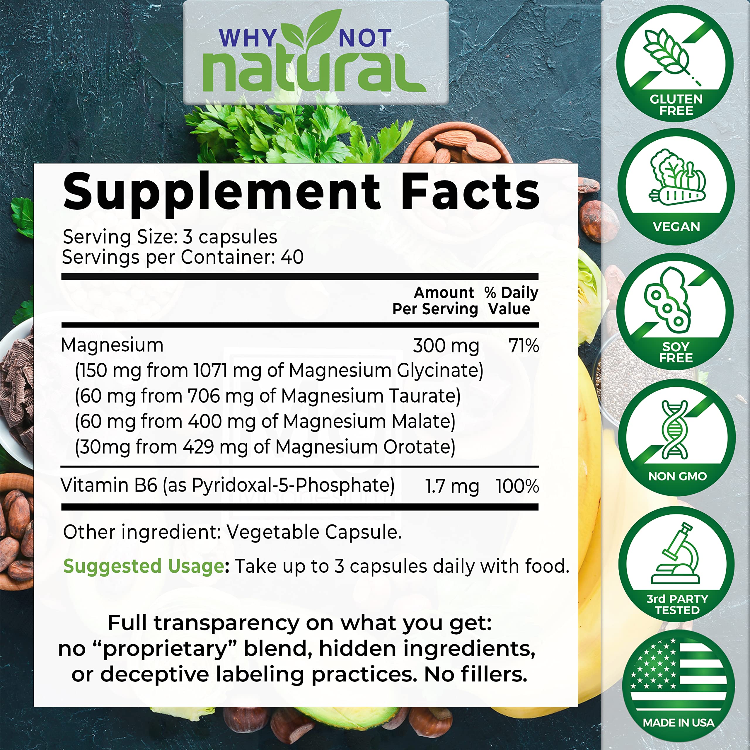 Foto 4 pulgar | Complementa El Complejo De Magnesio 4 En 1 Why Not Natural De 300 Mg - Venta Internacional.