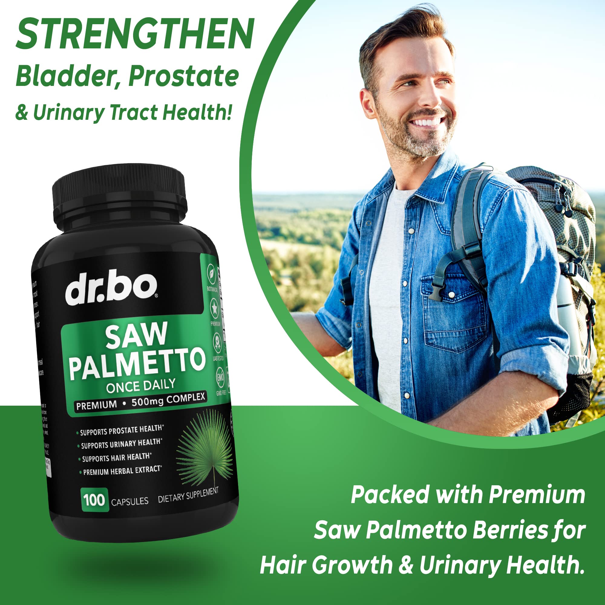 Foto 4 pulgar | Suplemento Dr. Bo Saw Palmetto Para La Próstata Y La Caída Del Cabello - Venta Internacional.