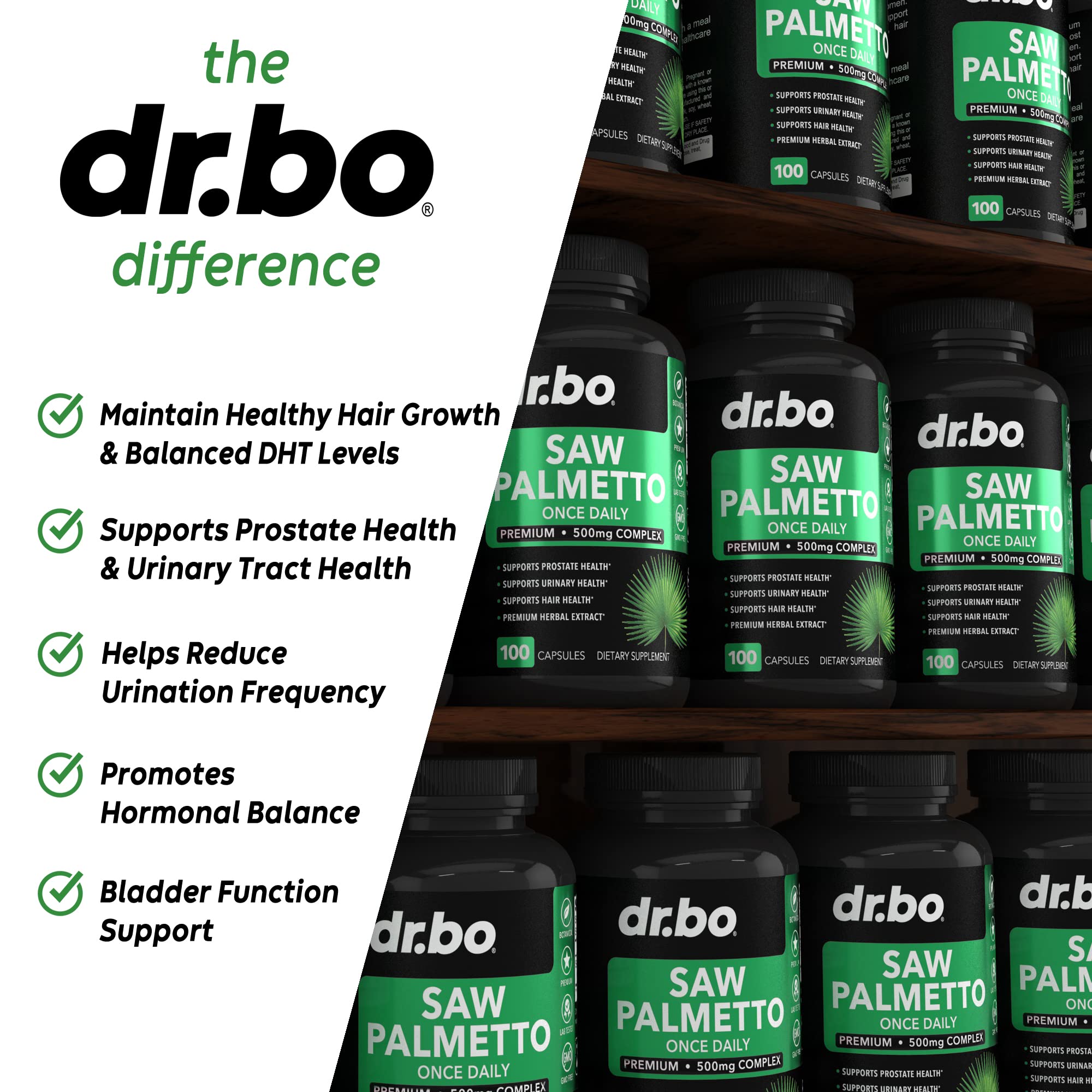 Foto 4 | Suplemento Dr. Bo Saw Palmetto Para La Próstata Y La Caída Del Cabello - Venta Internacional.