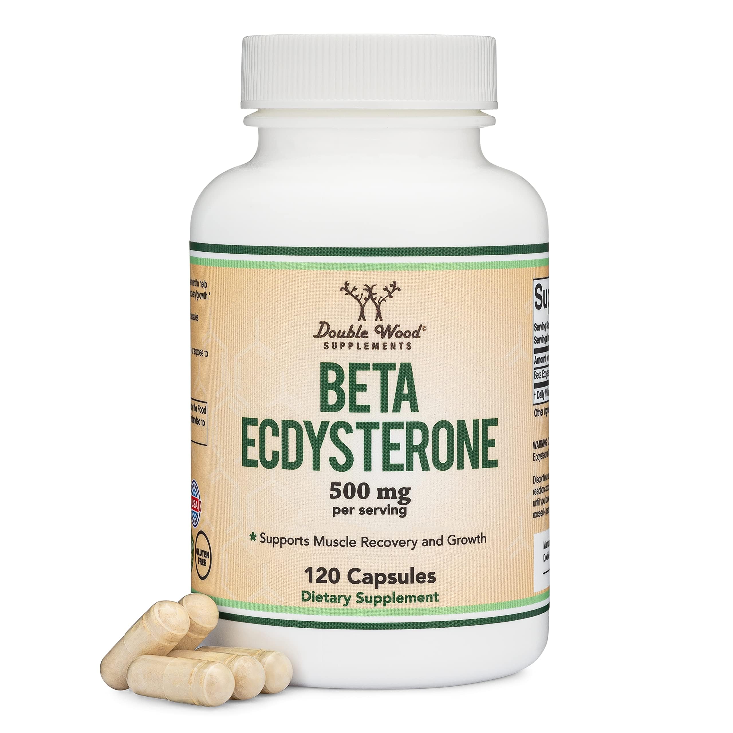 Foto 2 pulgar | Suplemento Double Wood Beta Ecdysterone 500 Mg 120 Cápsulas - Venta Internacional.