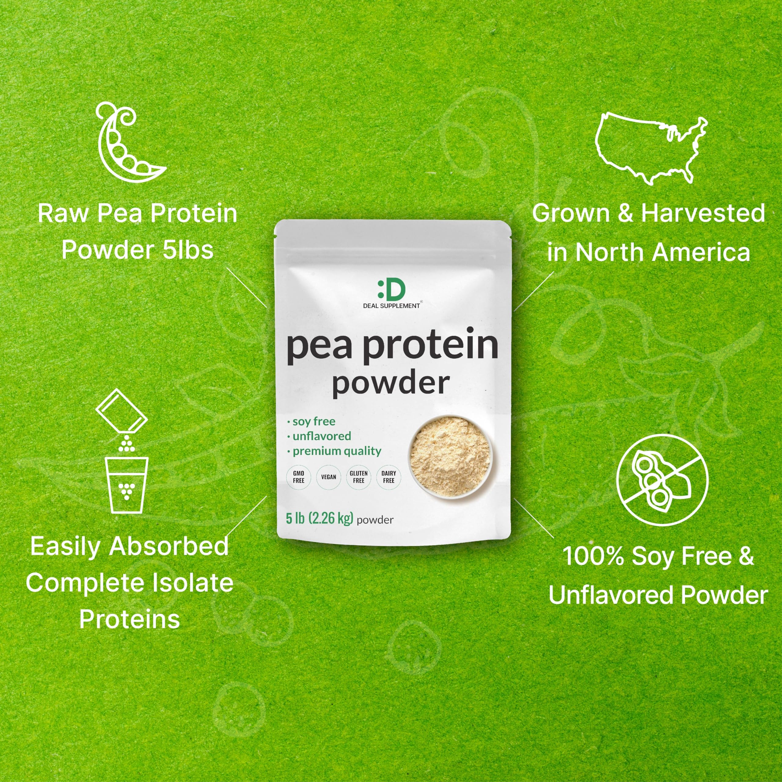 Foto 4 | Suplemento De Oferta De Proteína De Guisante En Polvo  Sin Sabor  2 27 Kg  27 G/porción - Venta Internacional.