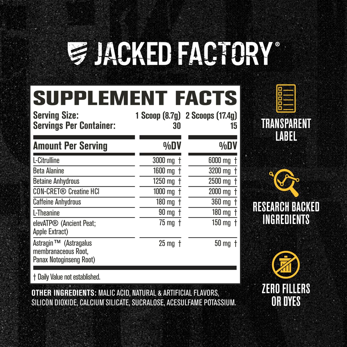 Foto 6 | Construcción Nitrosurge De Jacked Factory Para Antes Del Entrenamiento Con Creatina 30s - Venta Internacional.