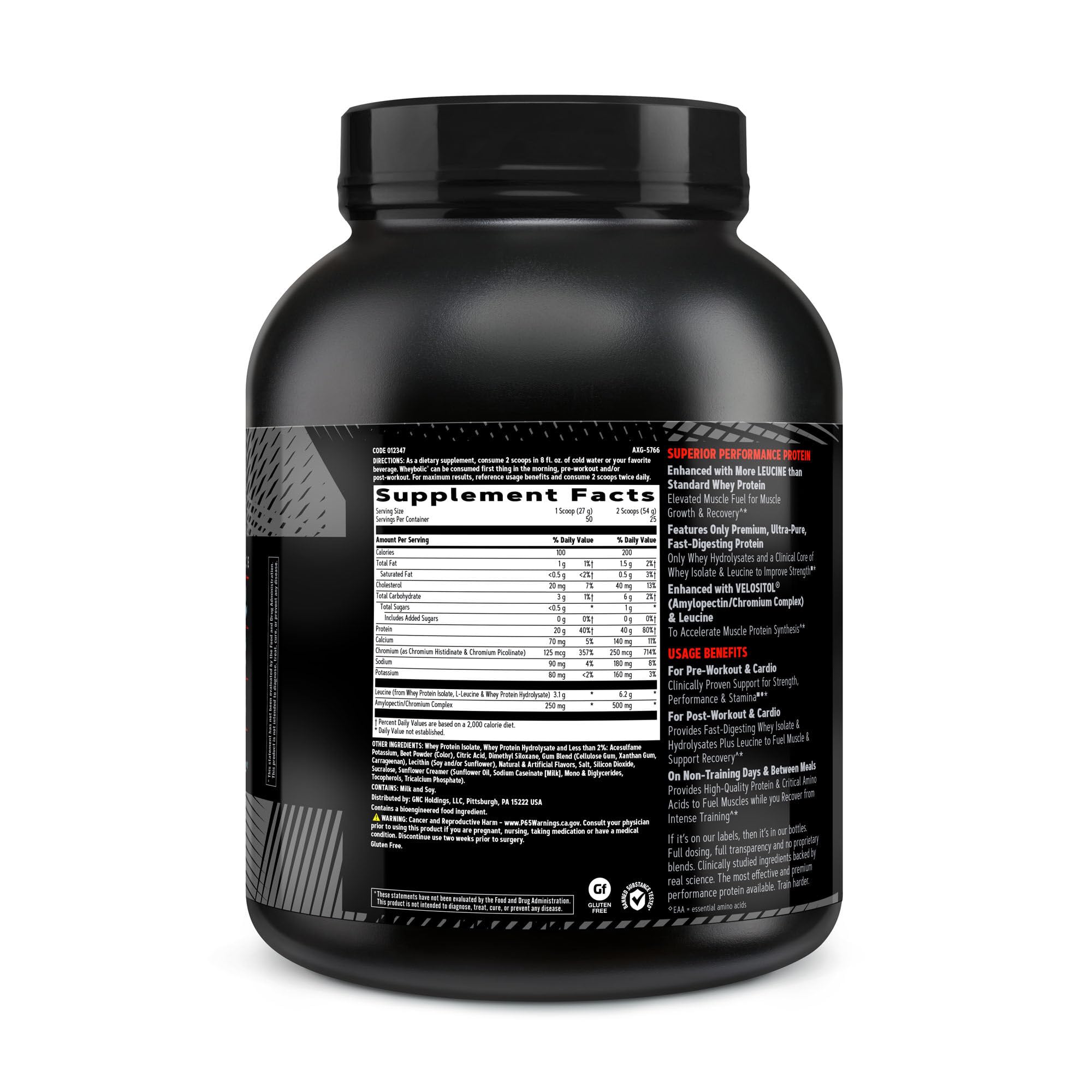 Foto 3 pulgar | Proteína En Polvo Gnc Amp Wheybolic 40 G De Proteína De Suero De Leche Y Fresas - Venta Internacional.