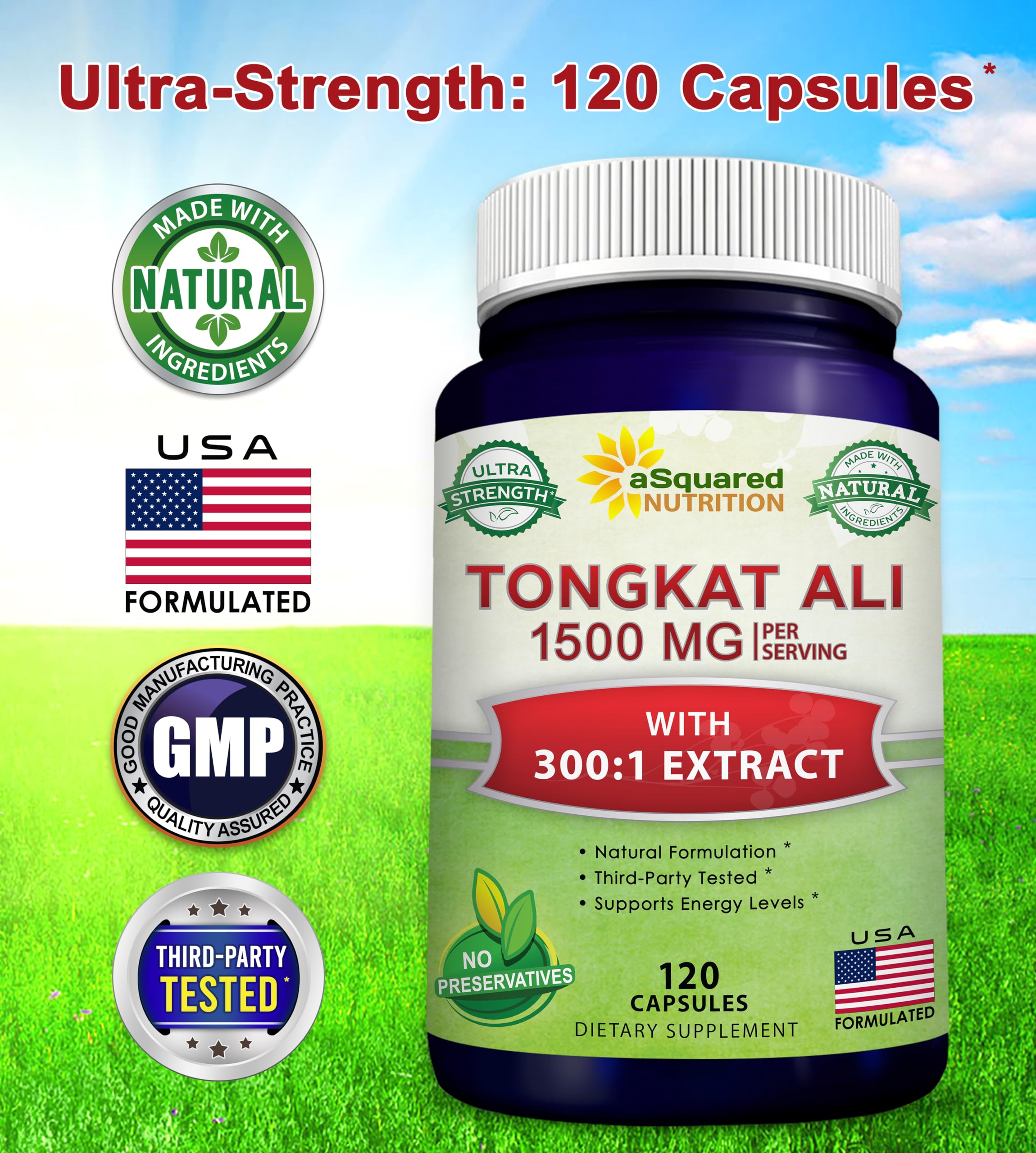 Foto 5 | Suplemento Asquared Nutrition Tongkat Ali 1500 Mg 120 Cápsulas - Venta Internacional.