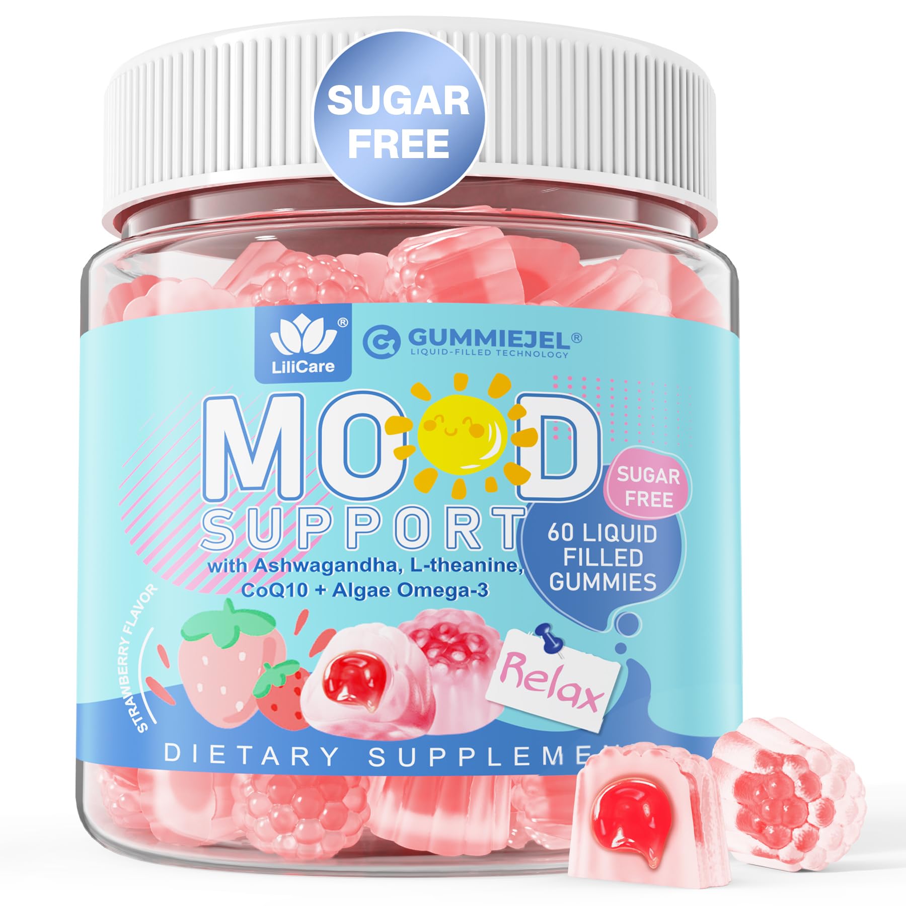 Foto 2 pulgar | Suplemento De Gomitas Lilicare Ashwagandha Calm Con L-teanina - Venta Internacional.