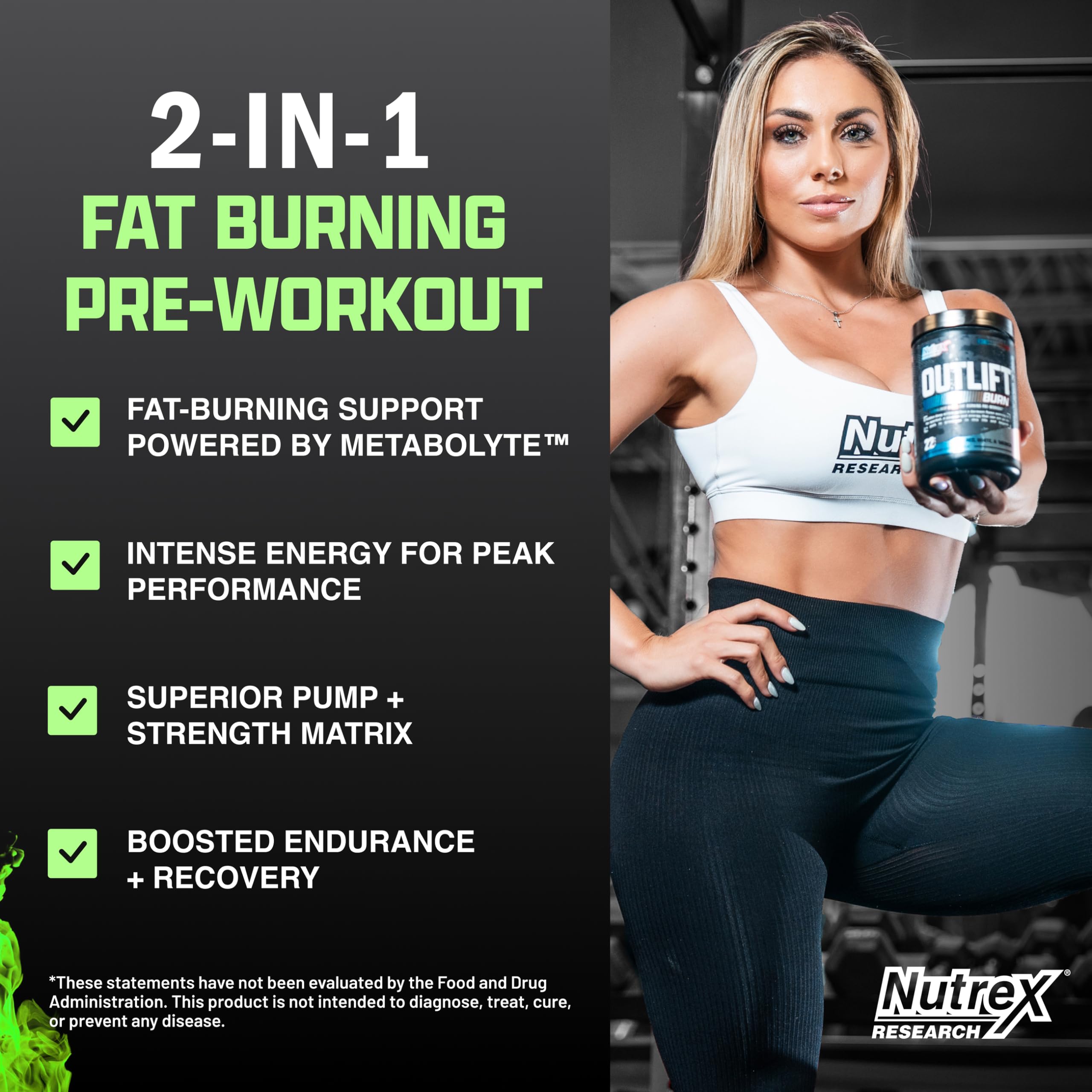 Foto 4 pulgar | Suplemento Para Antes Del Entrenamiento Nutrex Outlift Burn  22 Porciones - Venta Internacional.