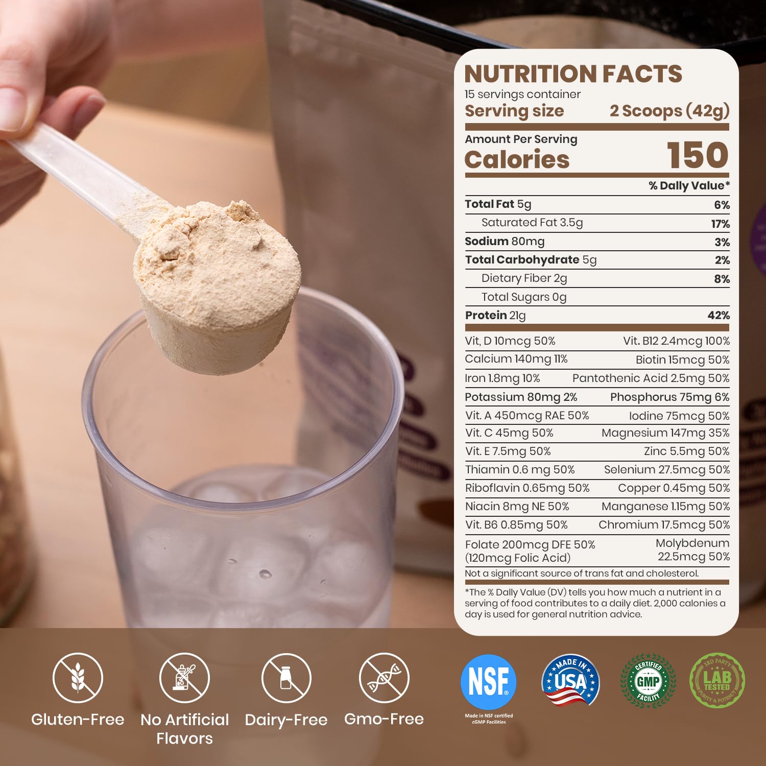 Foto 8 pulgar | Crema De Cacahuete En Polvo Upnourish Vegana 21 G  15 Porciones - Venta Internacional.