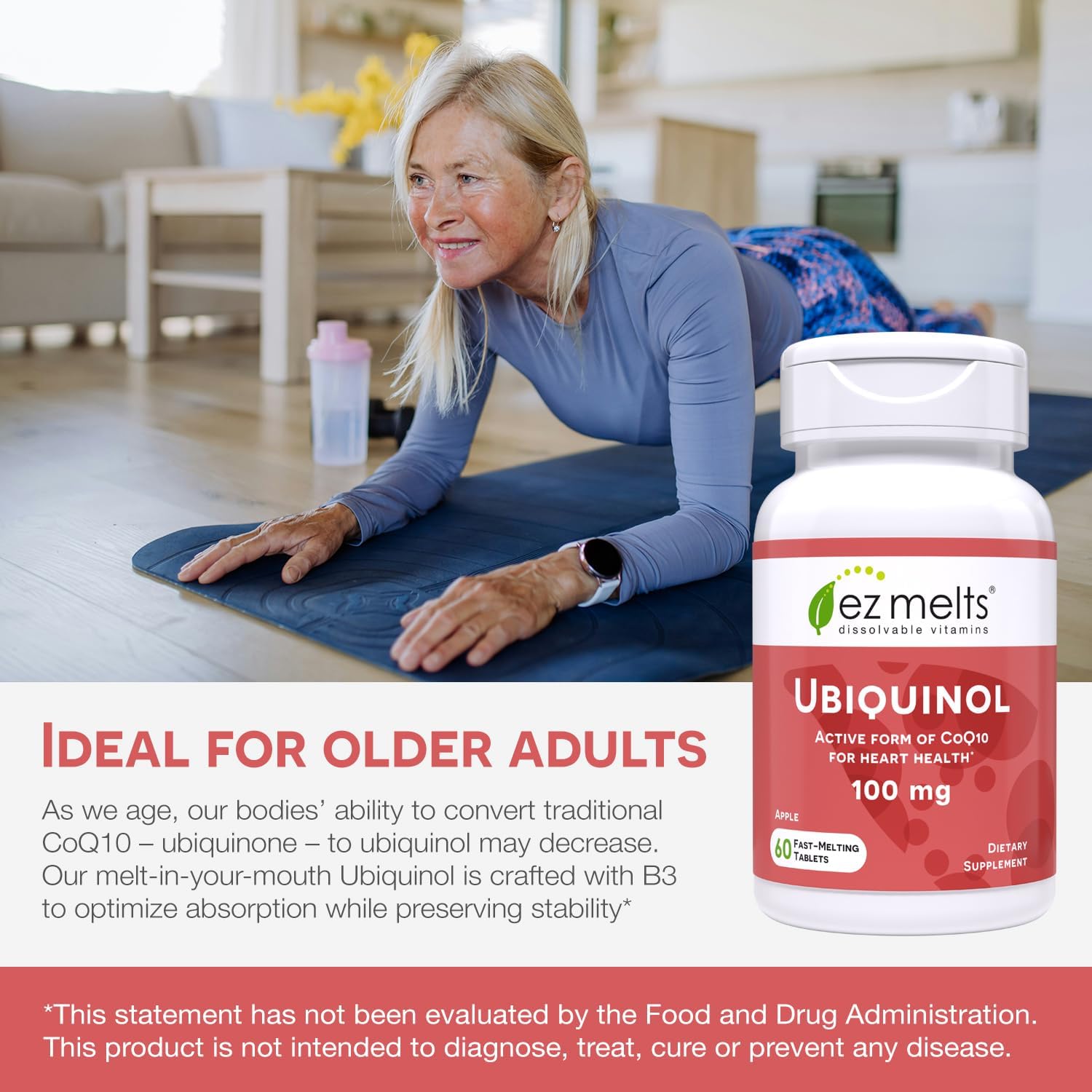 Foto 4 | Suplementos Ez Melts  Ubiquinol Soluble  100 Mg De Coq10 - Venta Internacional.