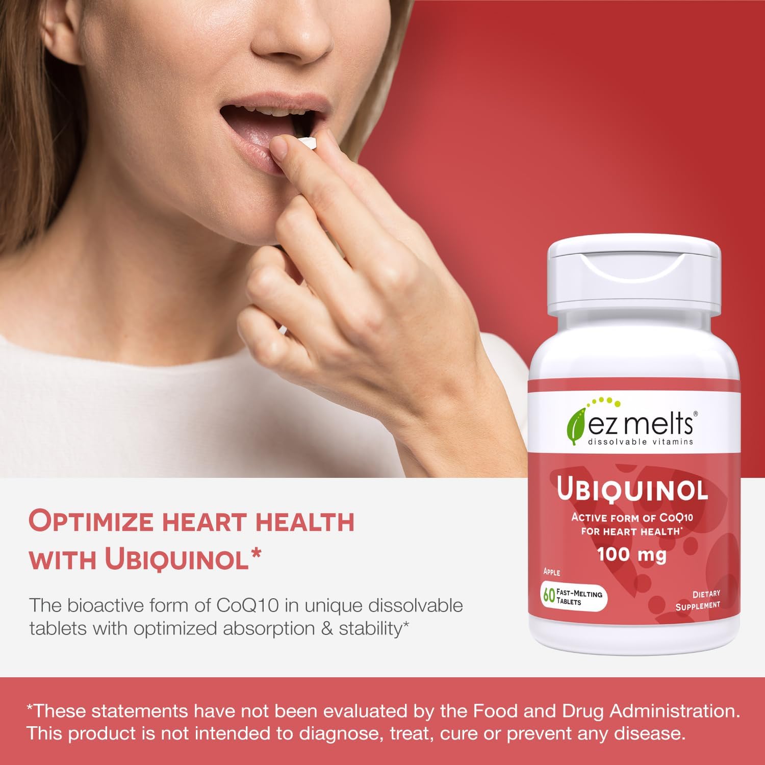 Foto 6 | Suplementos Ez Melts  Ubiquinol Soluble  100 Mg De Coq10 - Venta Internacional.