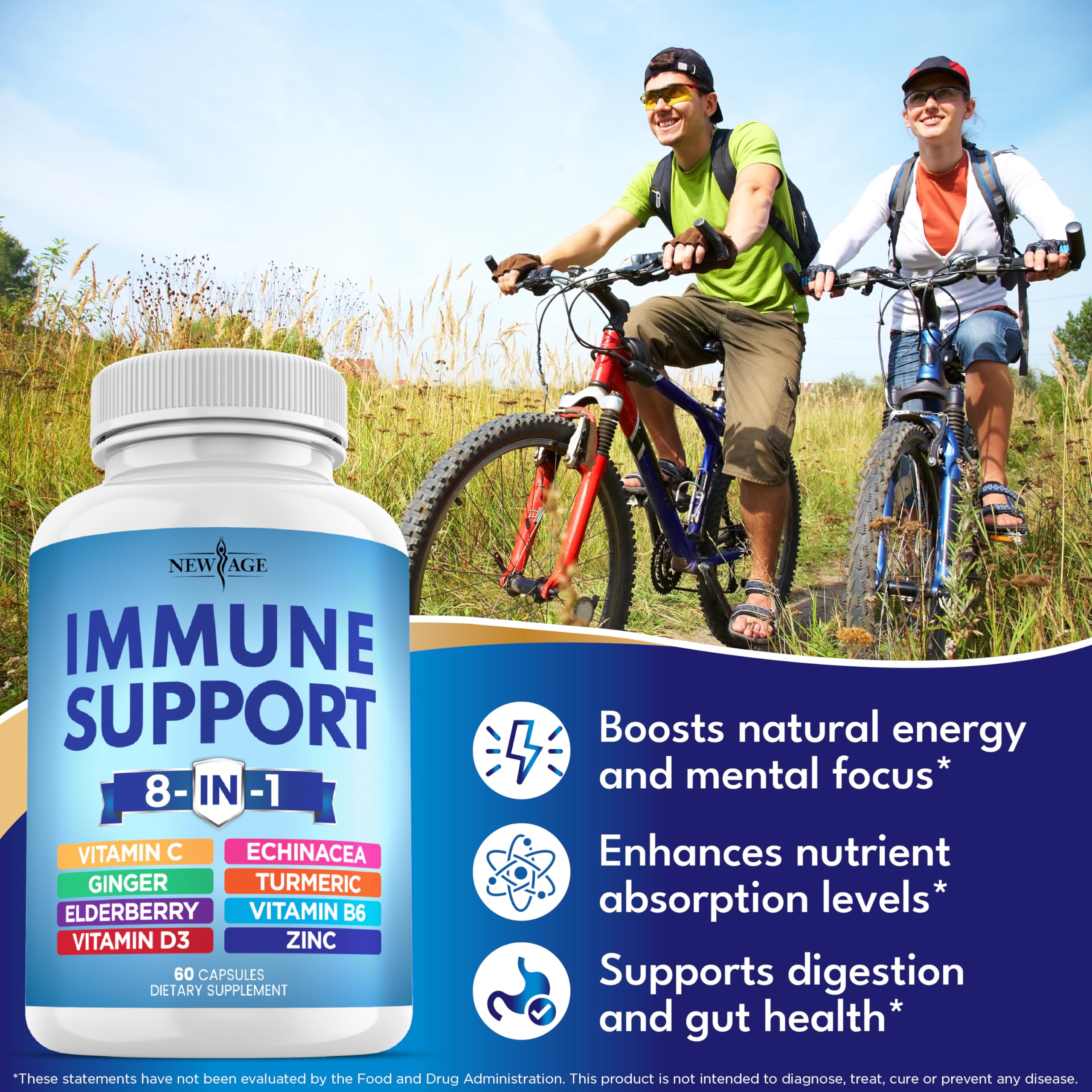 Foto 5 pulgar | Complemente El Apoyo Inmunológico 8 En 1 De New Age Con Equinácea Y Vitaminas - Venta Internacional.