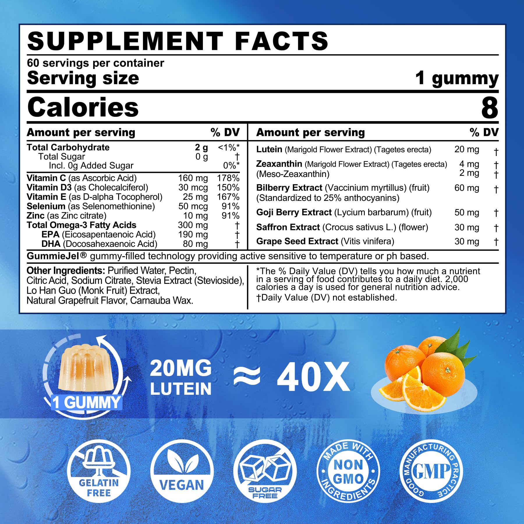 Foto 3 pulgar | Suplementos Para La Salud Ocular Lilicare Luteína 20 Mg Zeaxantina 40 Mg - Venta Internacional.